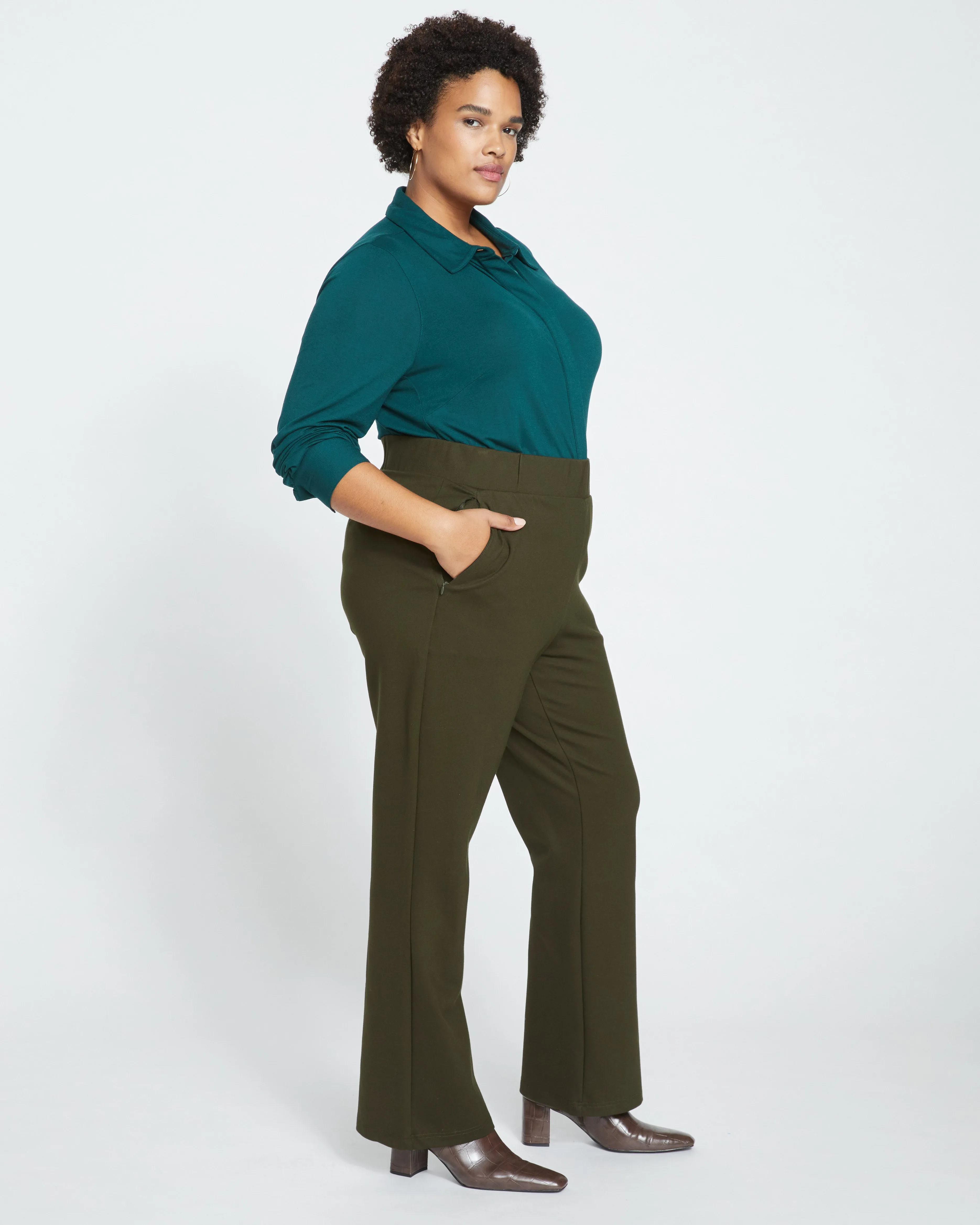 Pull On Bootcut Ponte Pants - Evening Forest sold by Universal Standard product image thumbnail 3