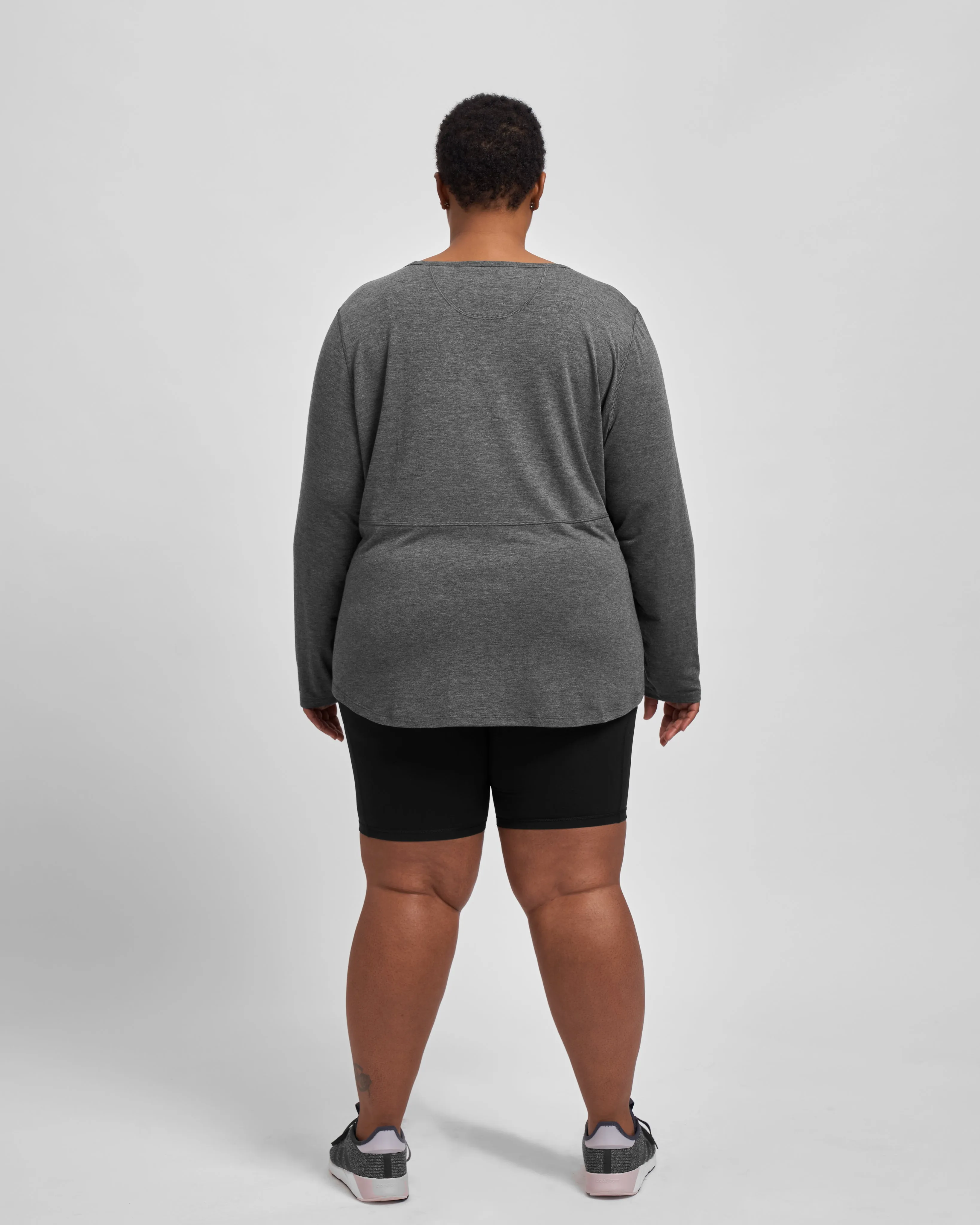 Mia Long Sleeve Movement Tee - Heather Charcoal sold by Universal Standard product image thumbnail 4