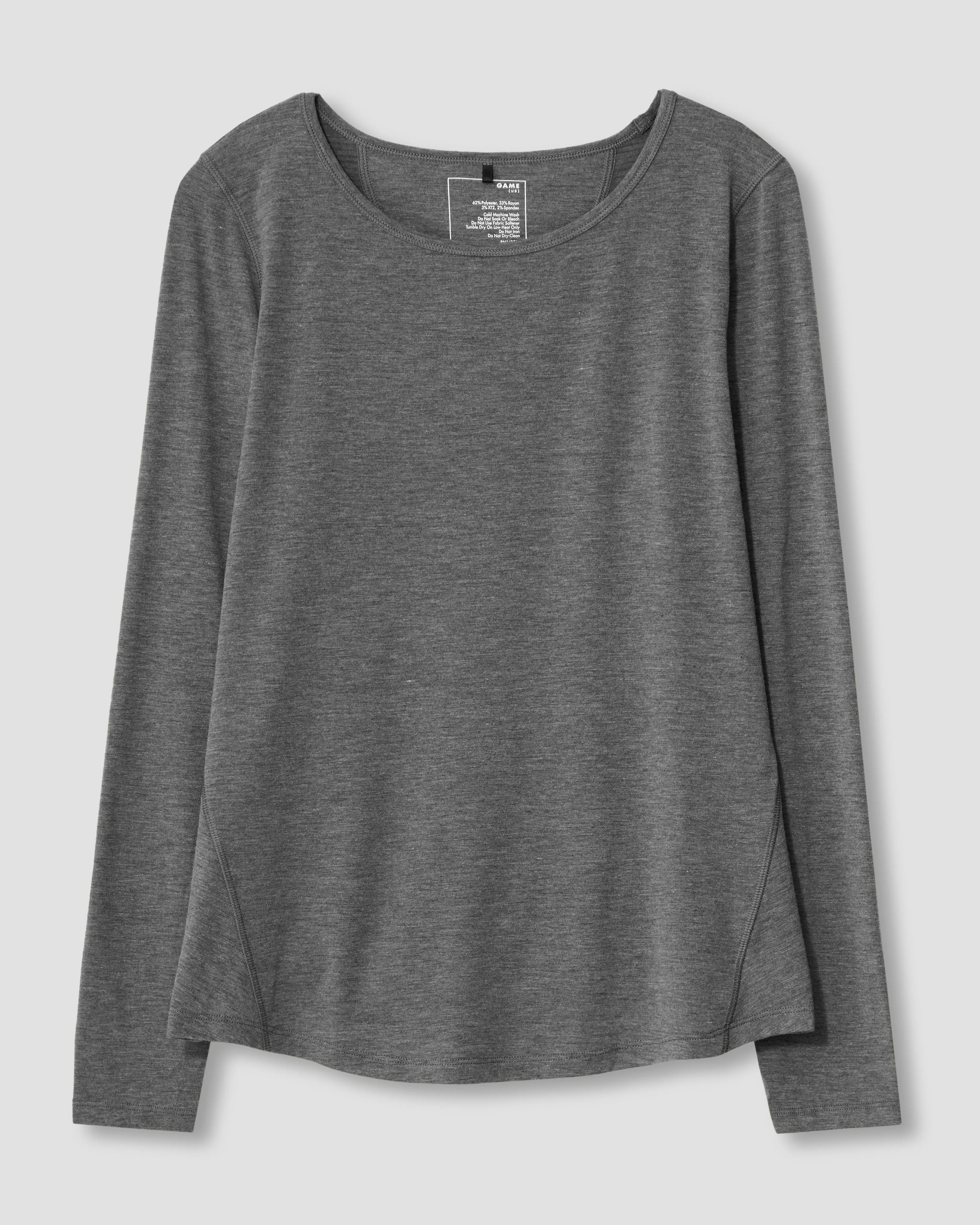 Mia Long Sleeve Movement Tee - Heather Charcoal sold by Universal Standard product image thumbnail 2