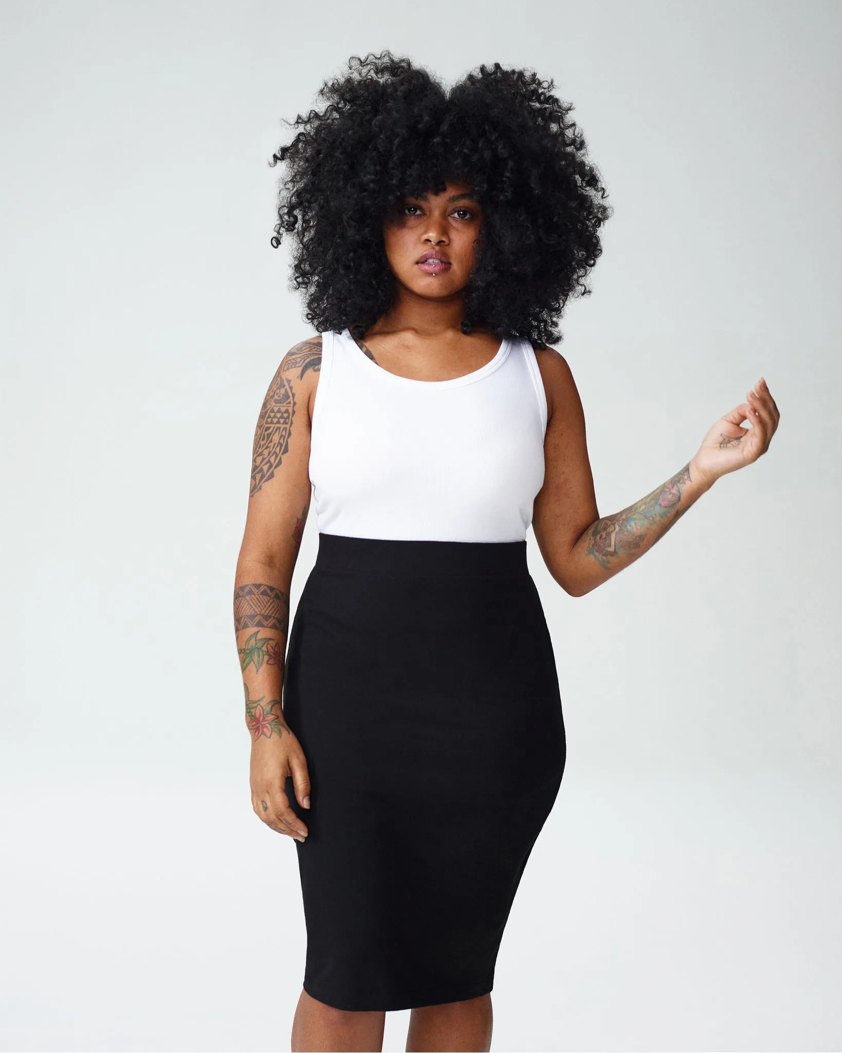 Petite Danube Jersey Skirt - Black sold by Universal Standard