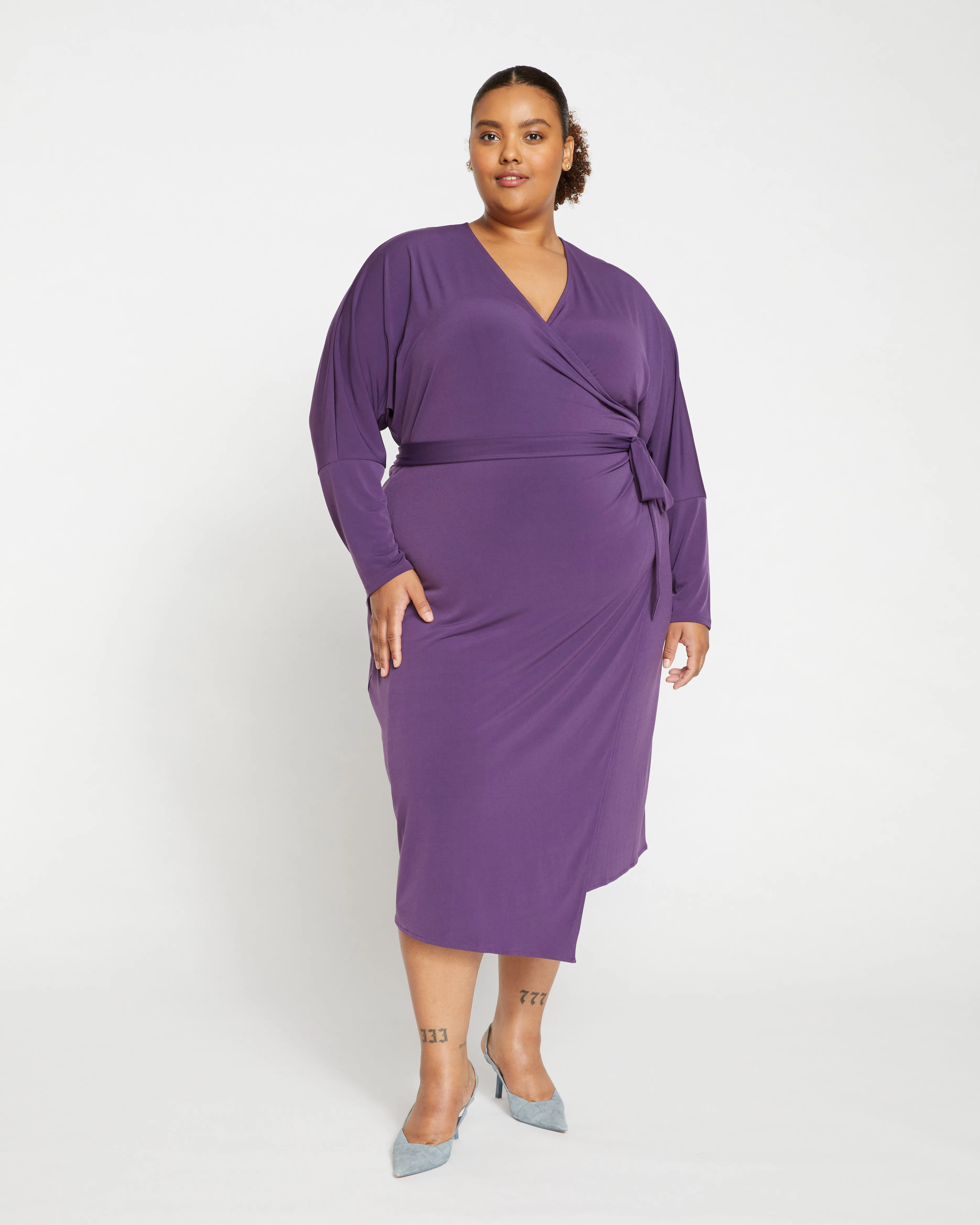 Velvety-Cool Jersey Wrap Dress - Potion Purple sold by Universal Standard
