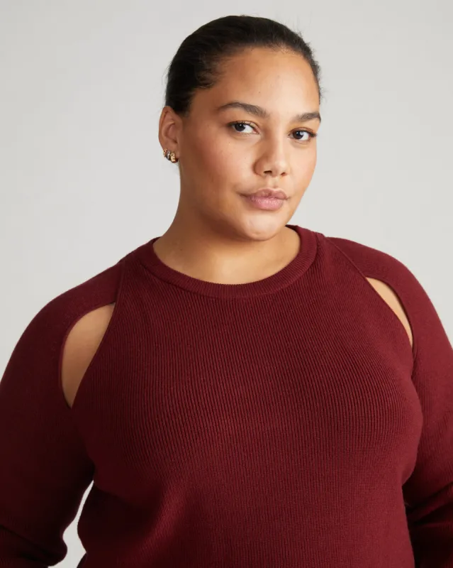 Better-Than-Wool Keyhole Sweater - Merlot sold by Universal Standard