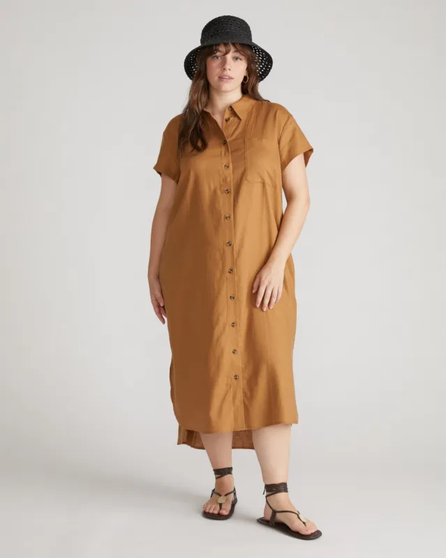 Dune Linen Shirtdress - Boardwalk Brown sold by Universal Standard
