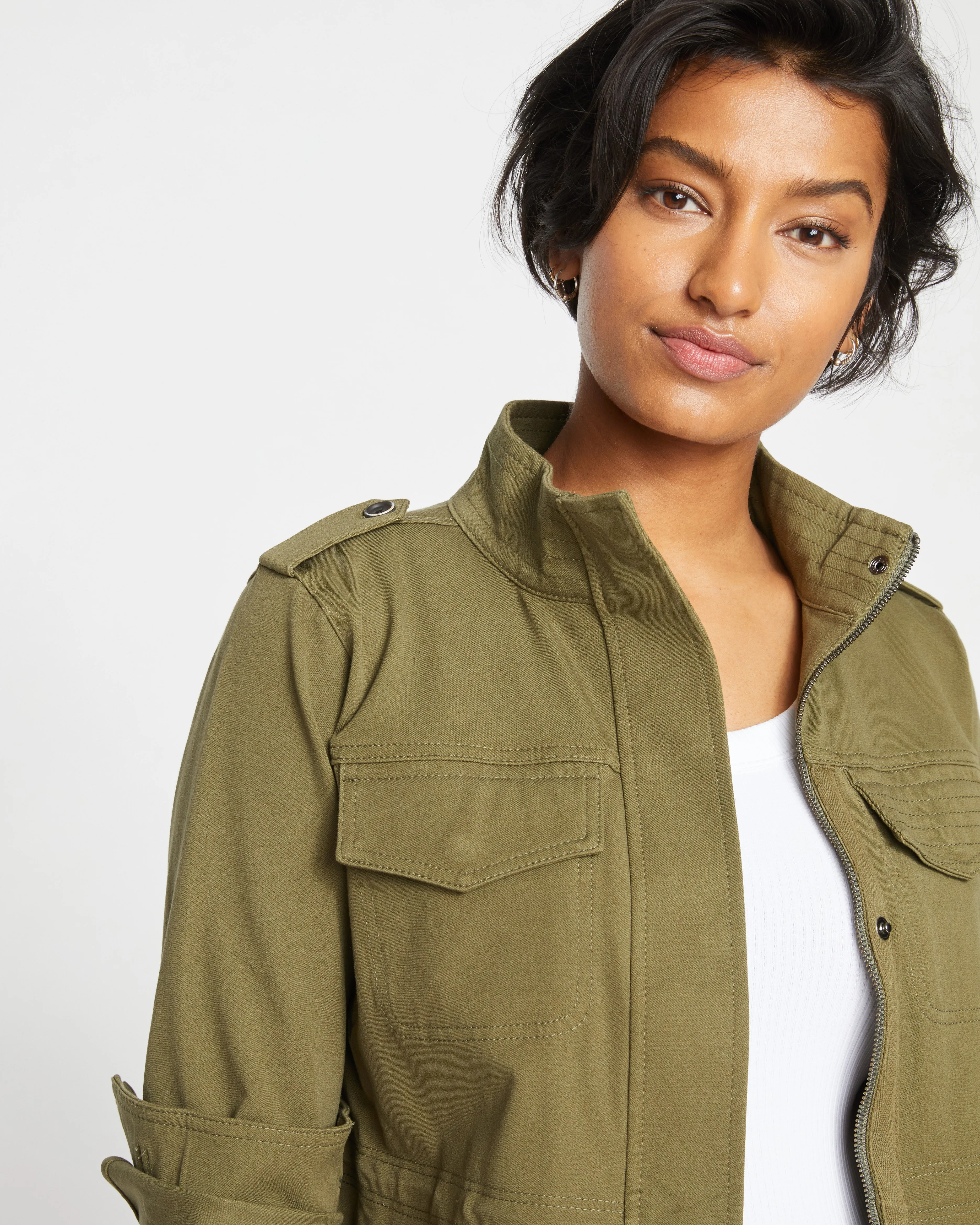 Vineyard Stretch Twill Jacket - Ivy sold by Universal Standard