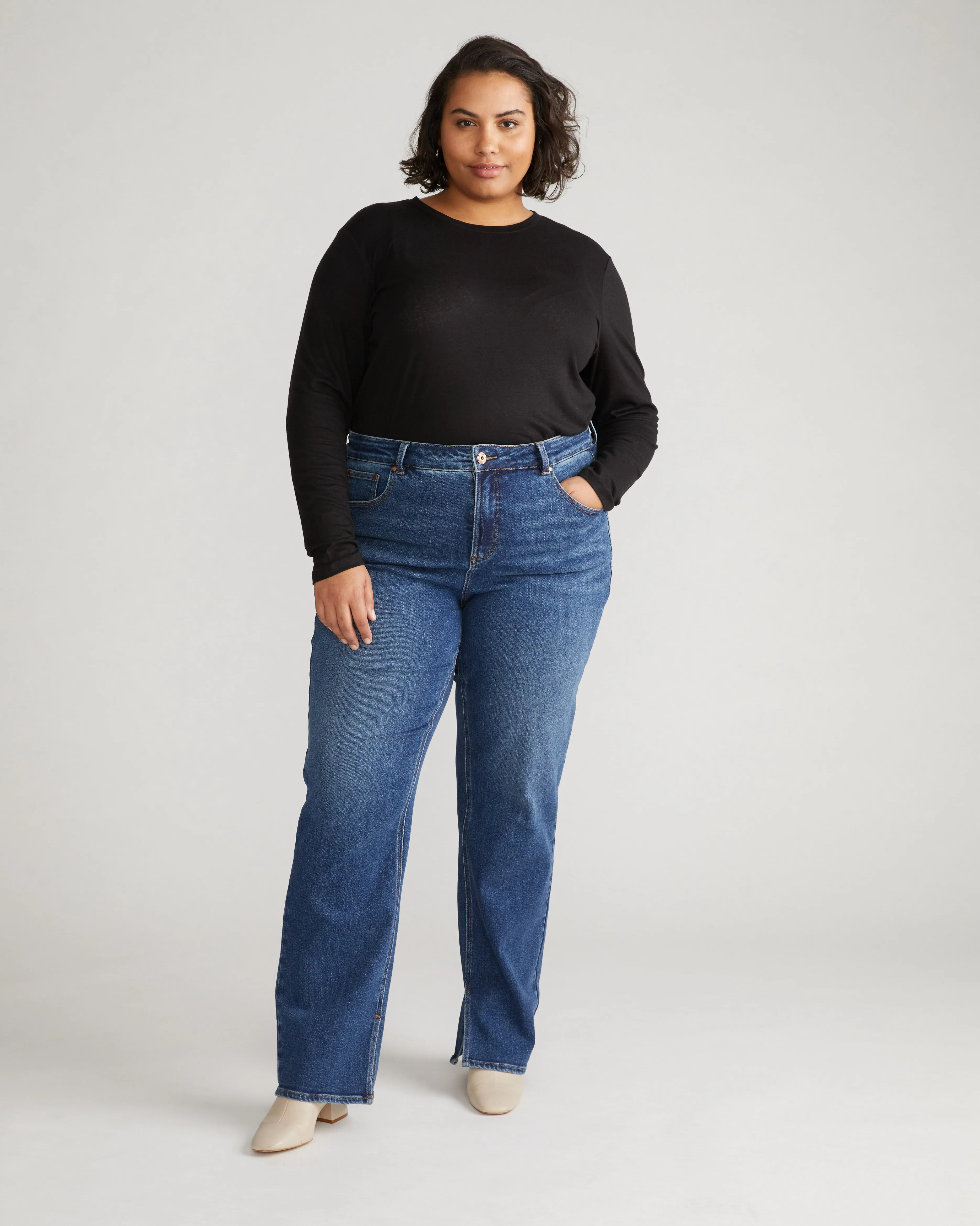 Mimi High Rise Split Hem Jeans 33 Inch - Midnight River sold by Universal Standard product image thumbnail 2