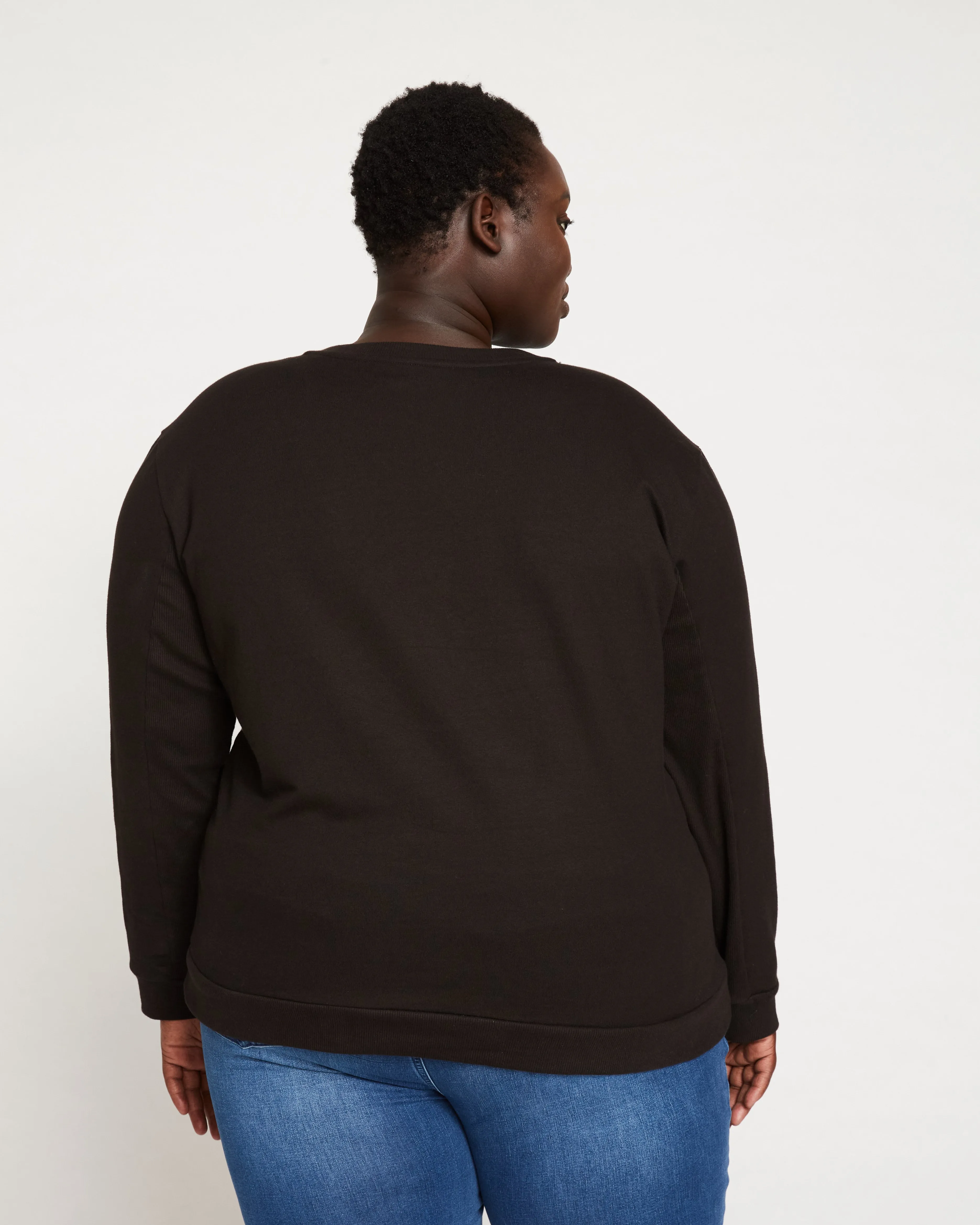 Classic Light Terry Meridian Zip Pullover - Black sold by Universal Standard product image thumbnail 4