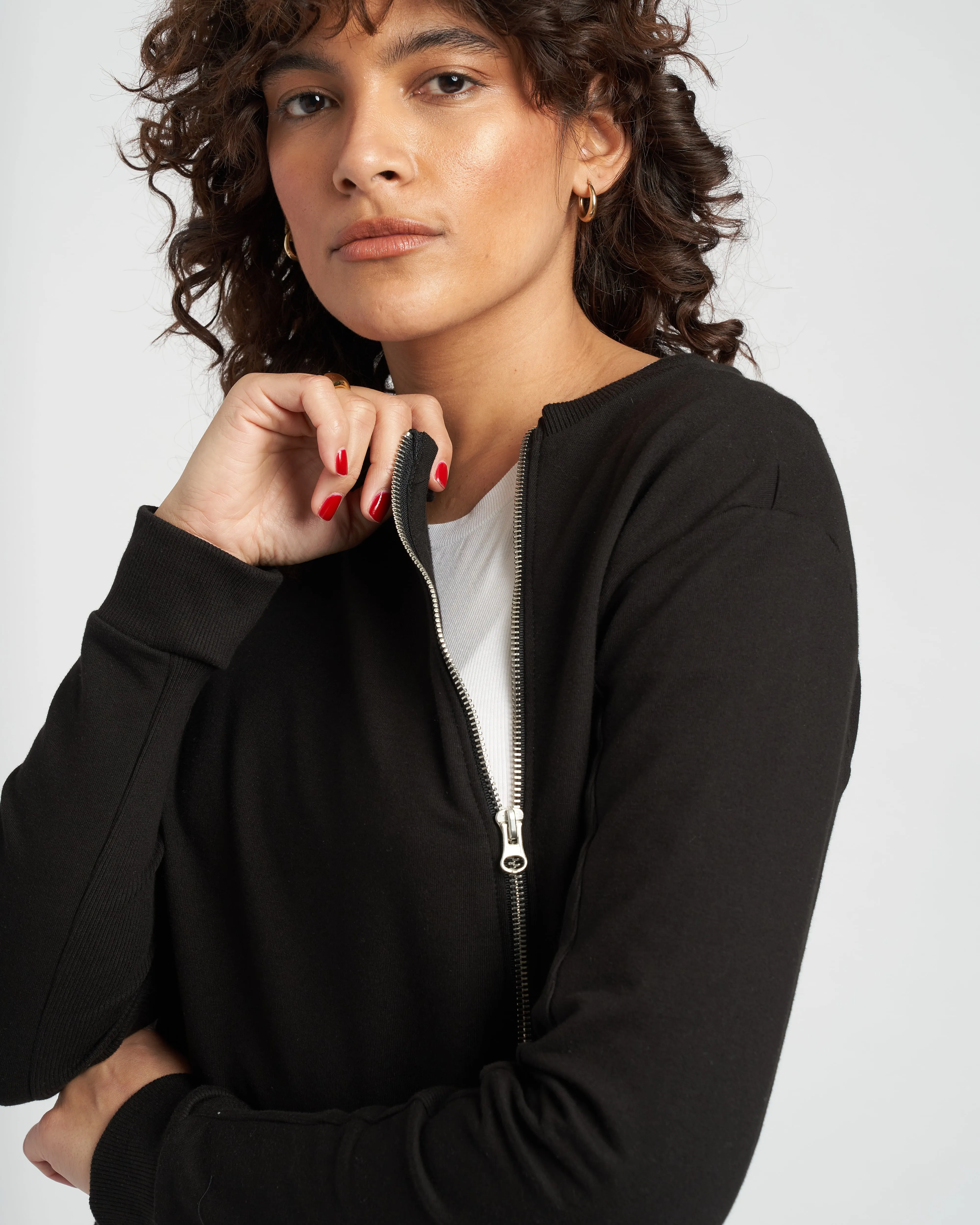 Classic Light Terry Meridian Zip Pullover - Black sold by Universal Standard product image thumbnail 5