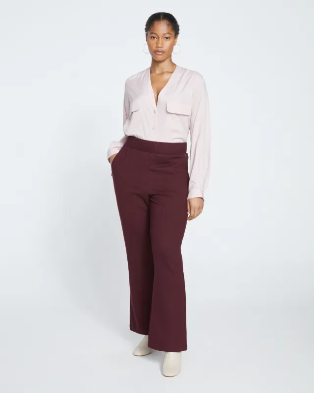 Pull On Bootcut Ponte Pants - Black Cherry sold by Universal Standard