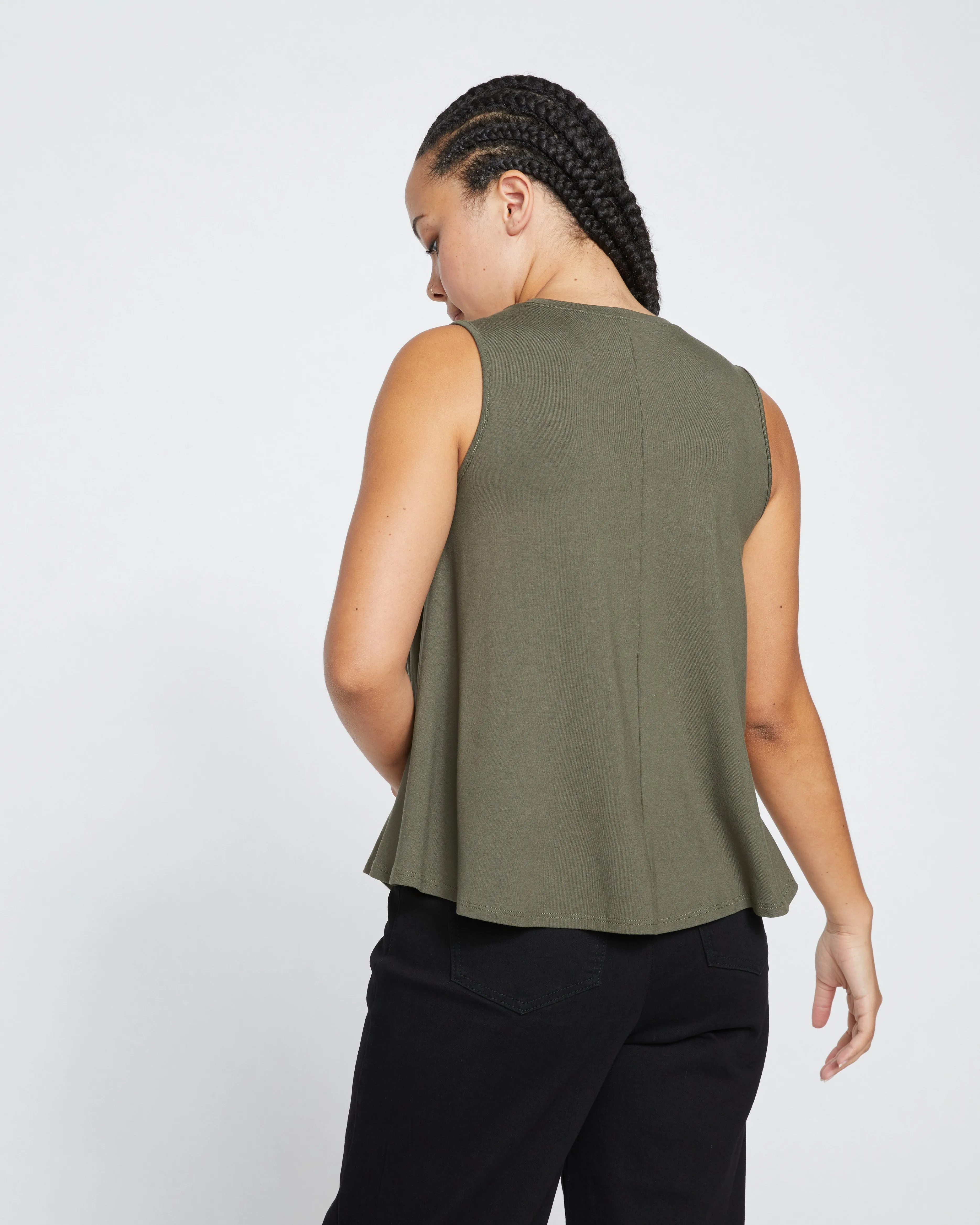 Heatwave Divine Jersey Flared Tank - Tarragon sold by Universal Standard product image thumbnail 4