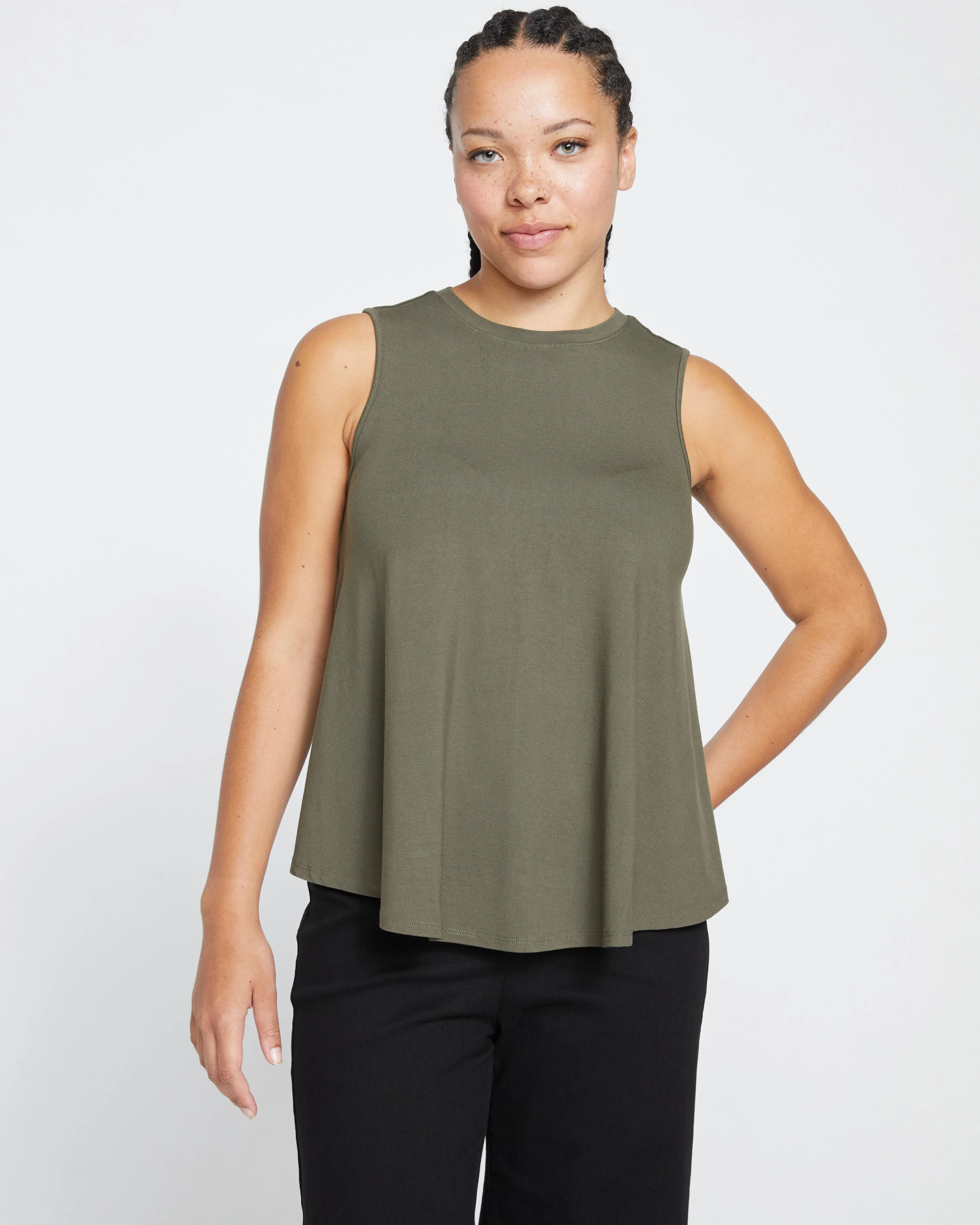 Heatwave Divine Jersey Flared Tank - Tarragon sold by Universal Standard product image thumbnail 2