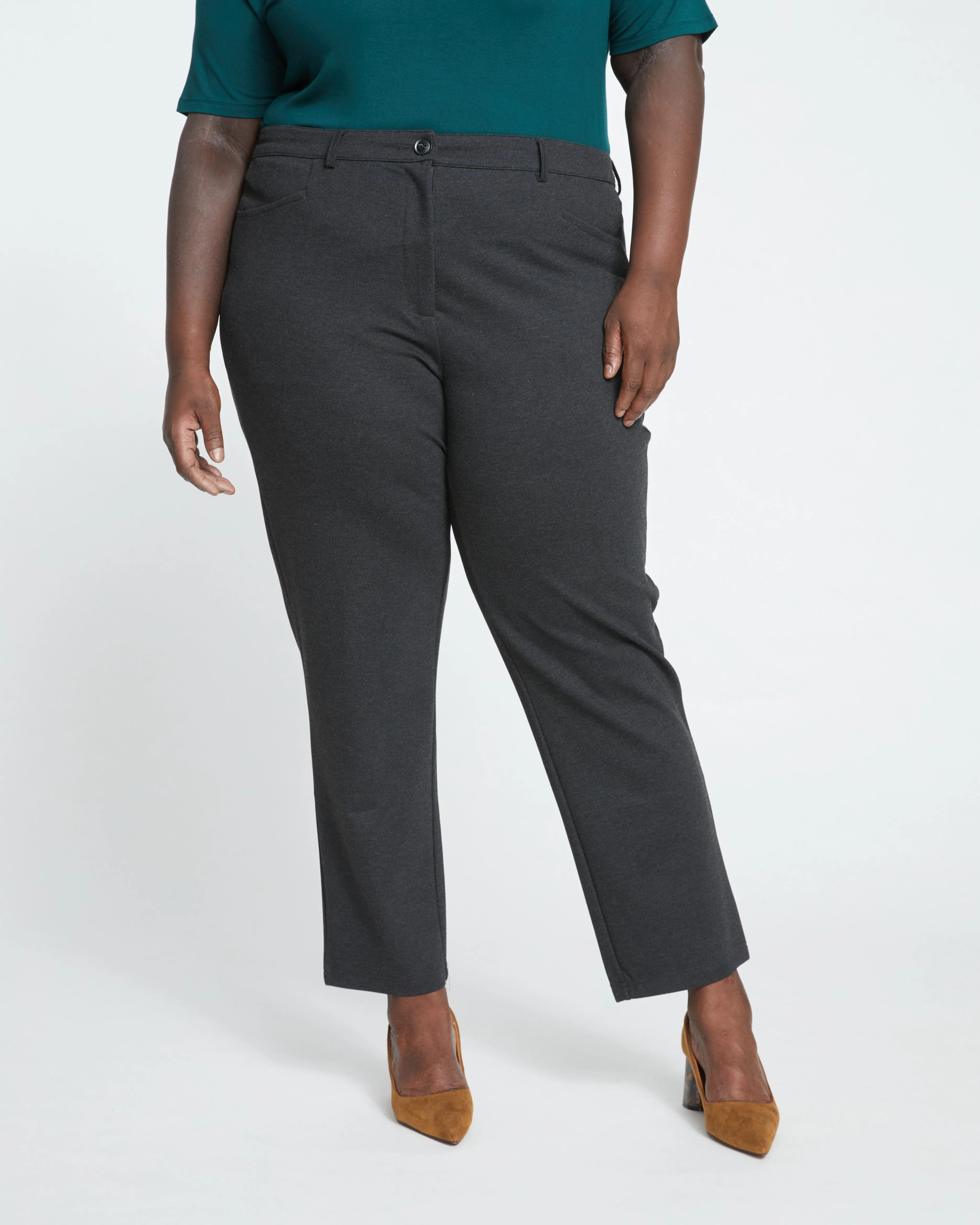 Long Cigarette Ponte Pants - Graphite sold by Universal Standard product image thumbnail 2