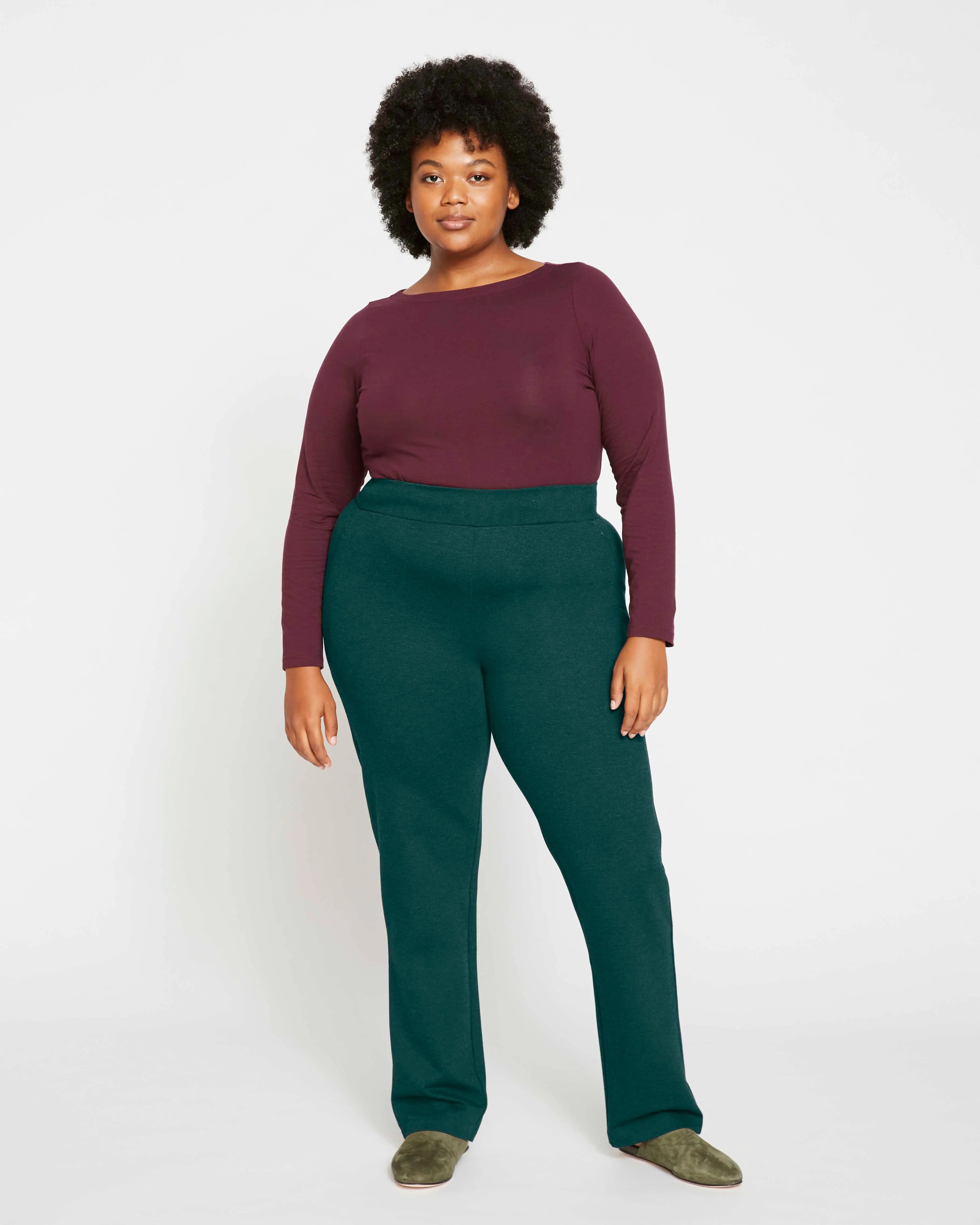 Smart Signature Ponte Pants Long - Forest Green sold by Universal Standard product image thumbnail 2