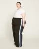 Stephanie Wide Leg Stripe Ponte Pants 30 Inch - Black with Blue/White Stripe sold by Universal Standard