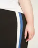 Stephanie Wide Leg Stripe Ponte Pants 30 Inch - Black with Blue/White Stripe sold by Universal Standard