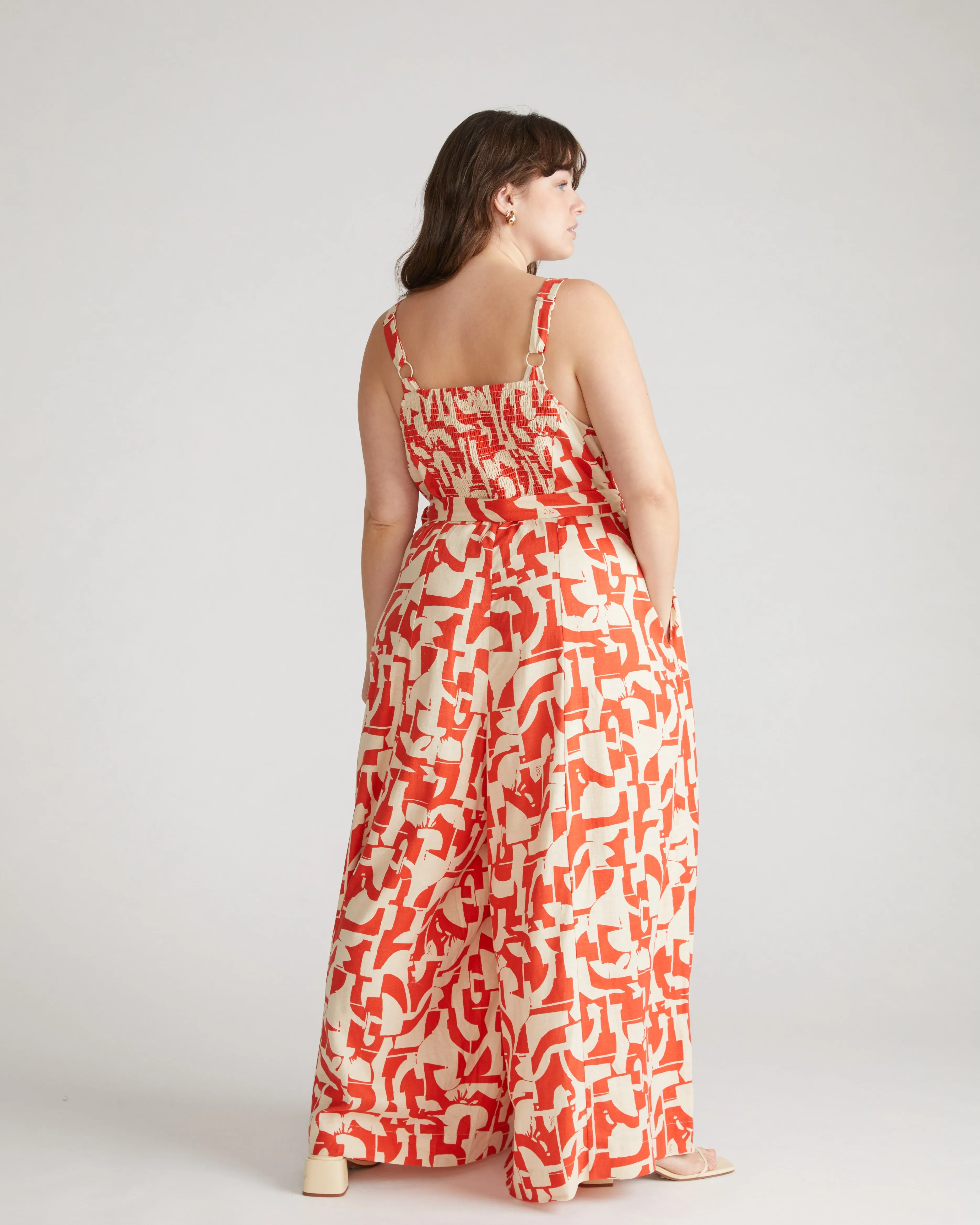 Promenade Linen Jumpsuit - Shoreline Sunset Print sold by Universal Standard product image thumbnail 4