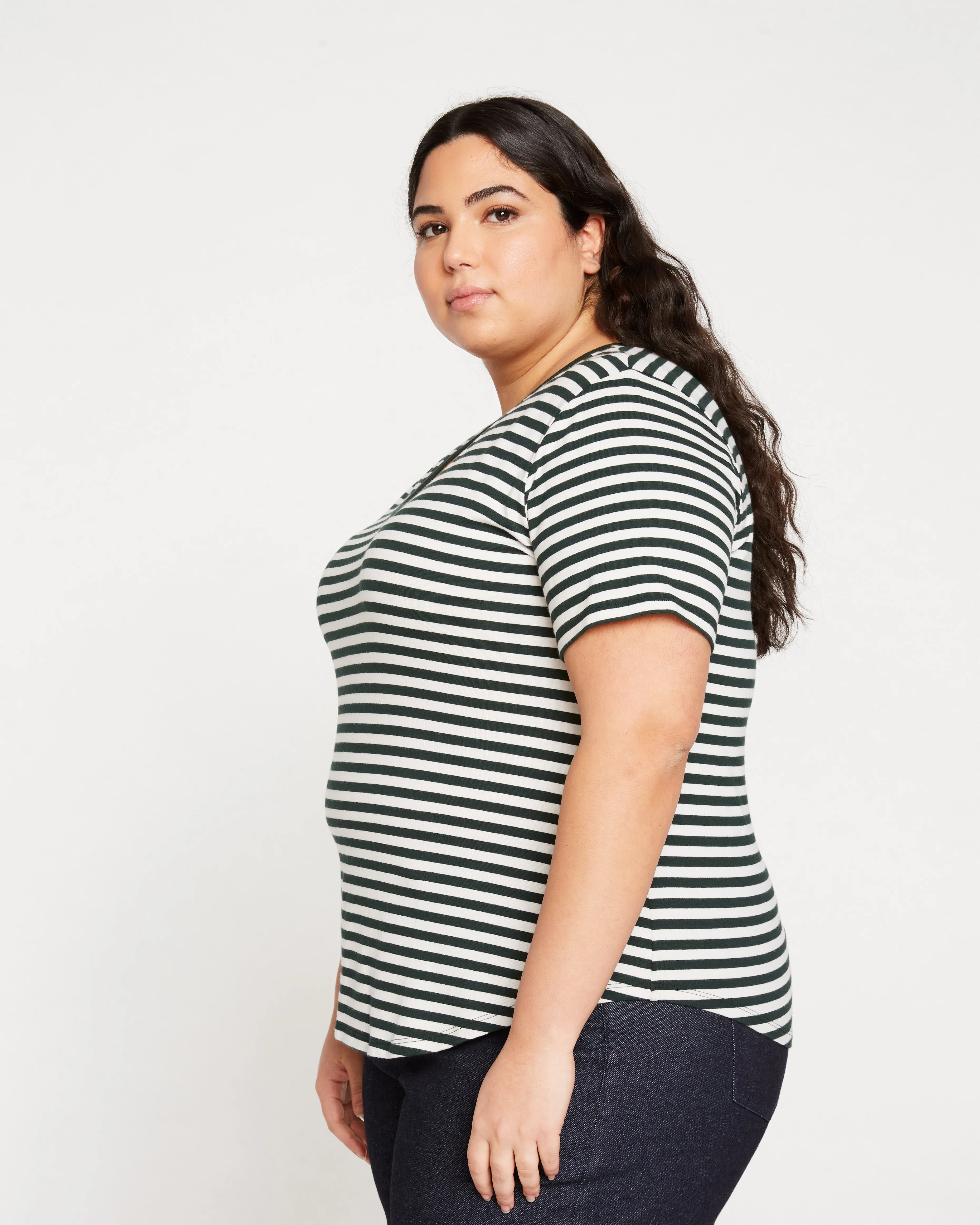 V Rex - Forest Green/Bone Stripe sold by Universal Standard product image thumbnail 4