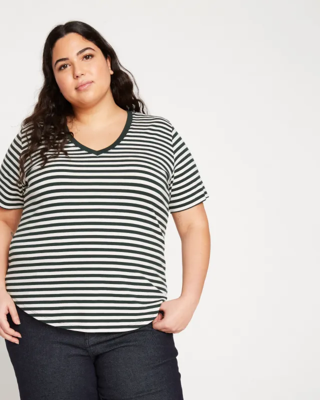 V Rex - Forest Green/Bone Stripe sold by Universal Standard