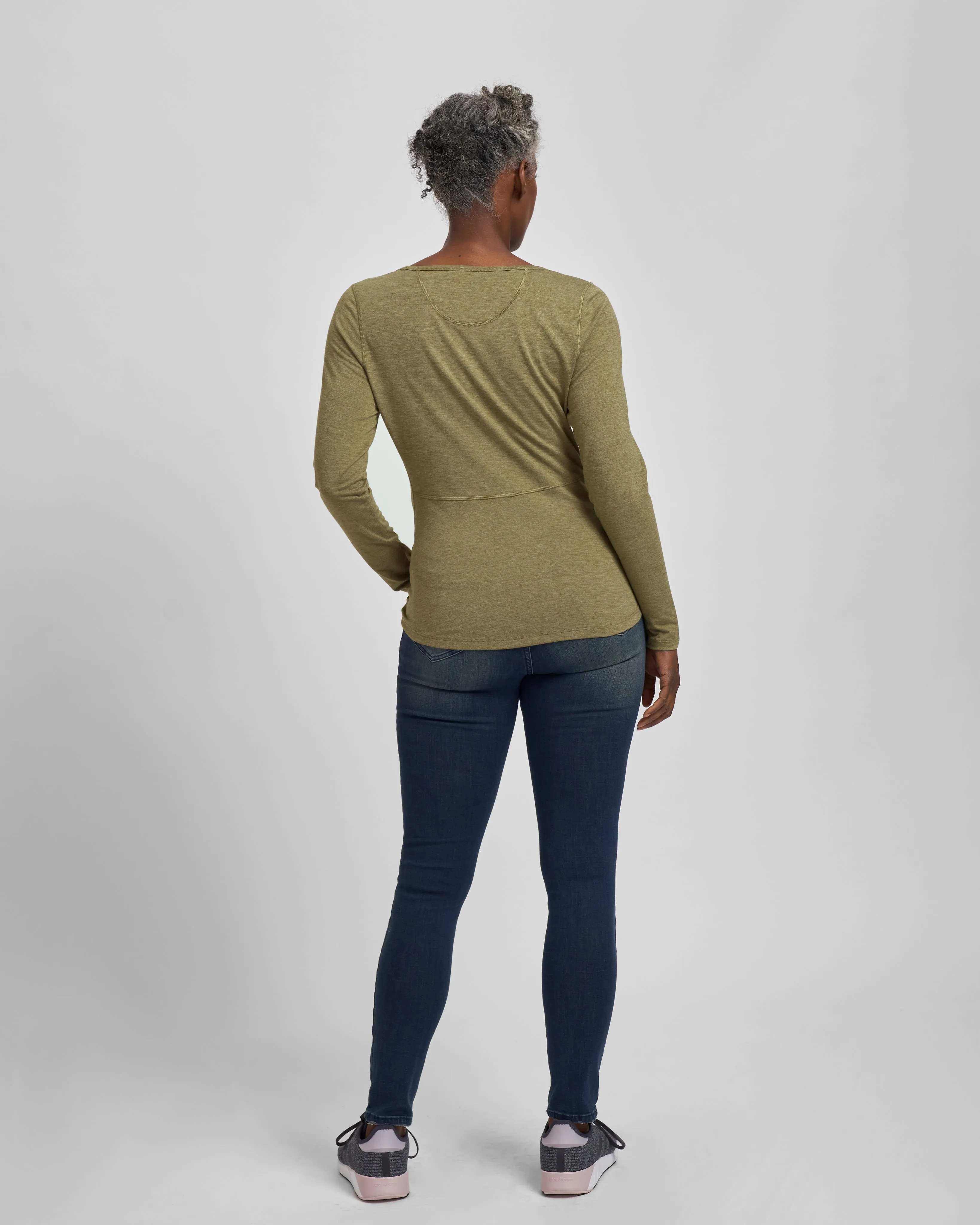 Mia Long Sleeve Movement Tee - Heather Olive sold by Universal Standard product image thumbnail 4