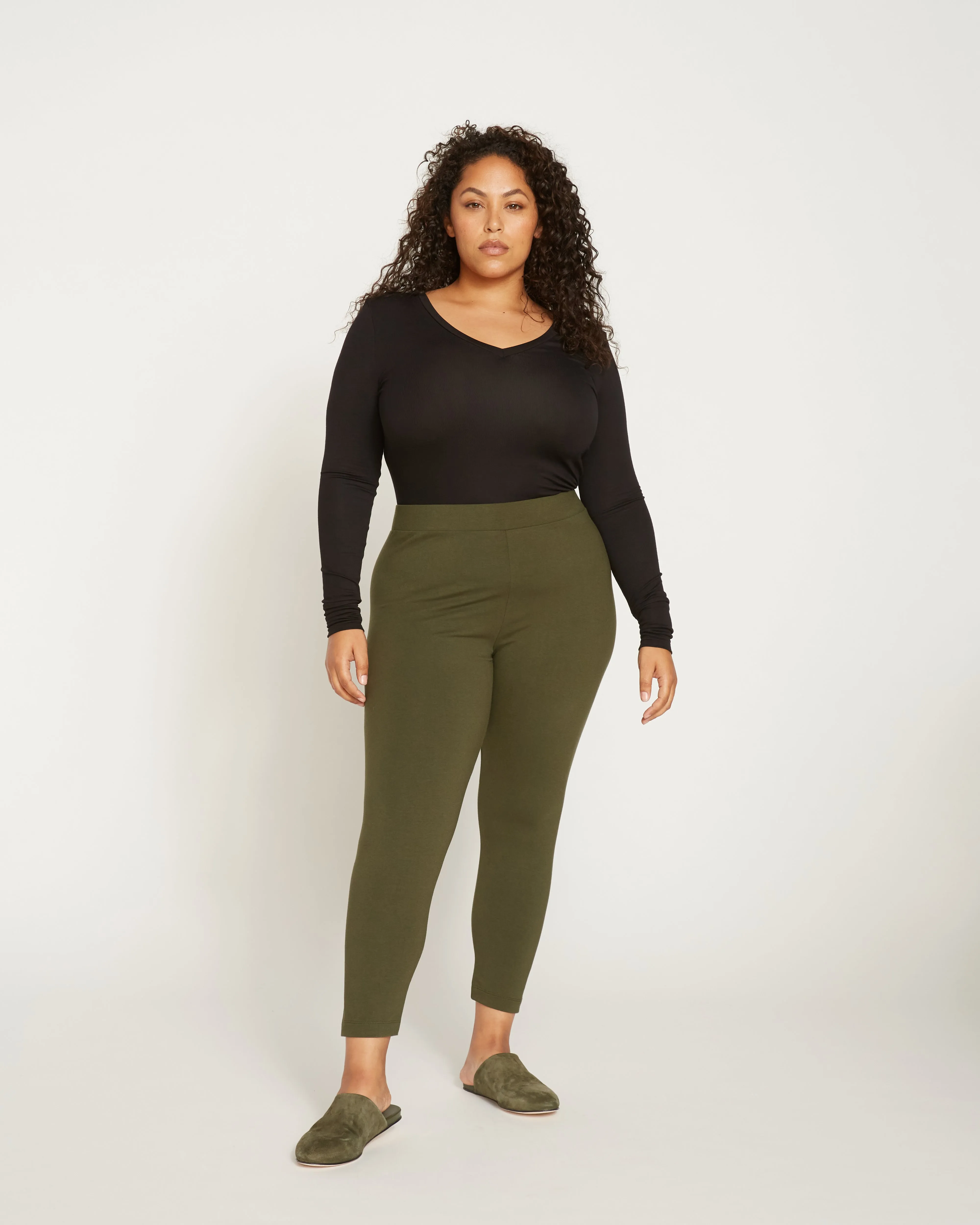 Roya Cropped Leggings 23 Inch - Olive sold by Universal Standard