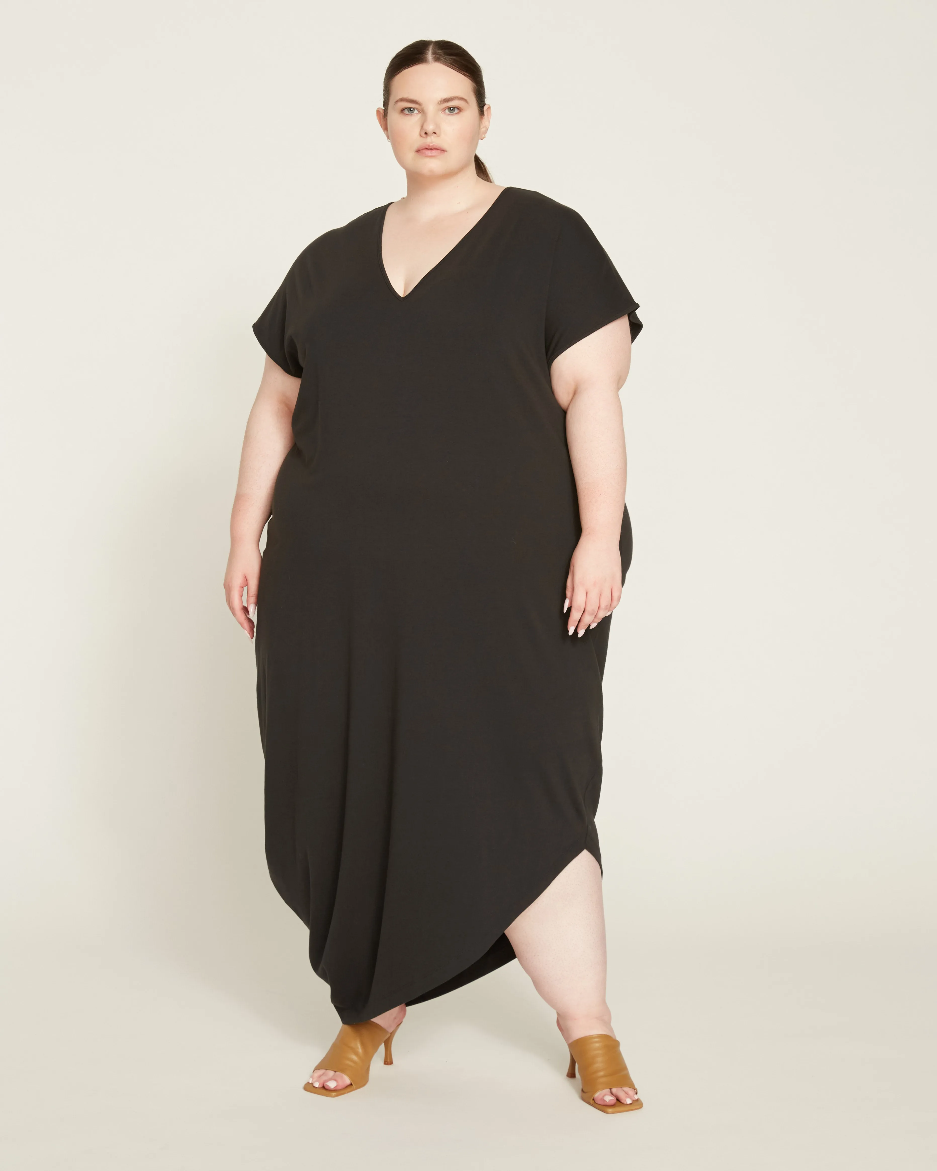 Iconic Geneva V-Neck Dress - Black sold by Universal Standard product image thumbnail 4