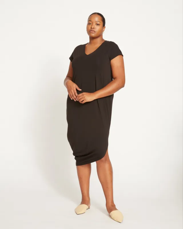 Iconic Geneva V-Neck Dress - Black sold by Universal Standard