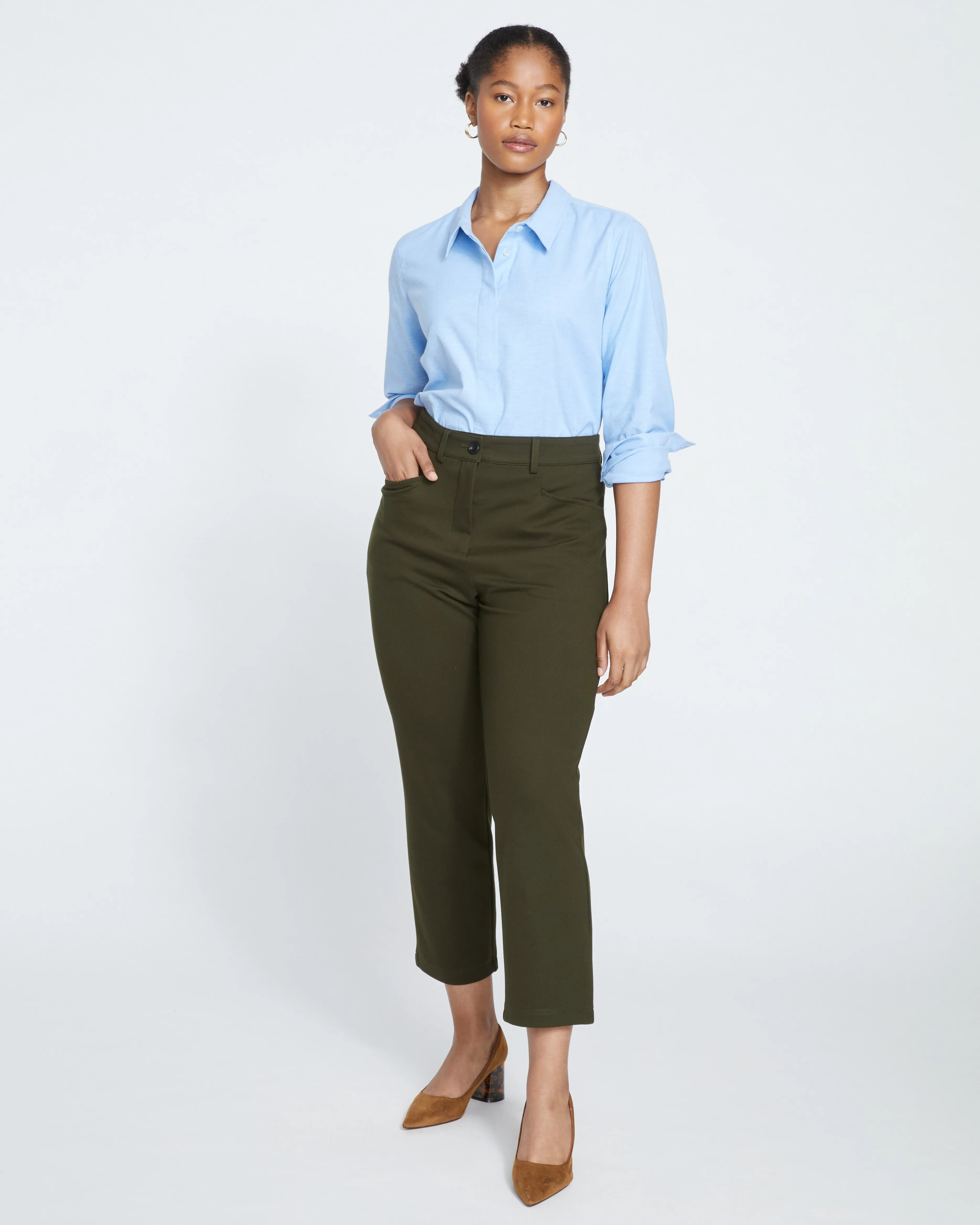 Cigarette Ponte Pants - Evening Forest sold by Universal Standard