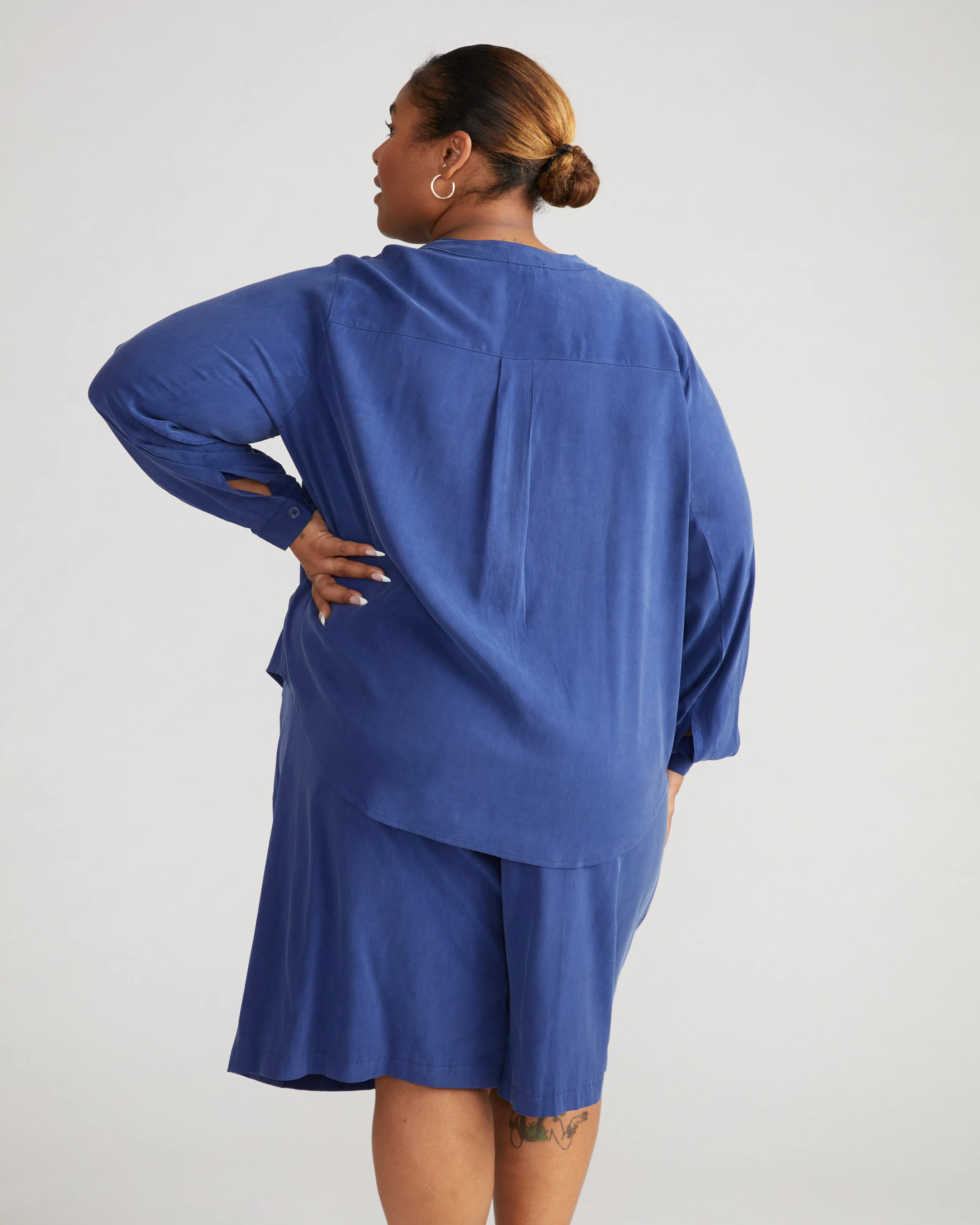 Cooling Stretch Cupro Button-Down Blouse - Cenote sold by Universal Standard product image thumbnail 3