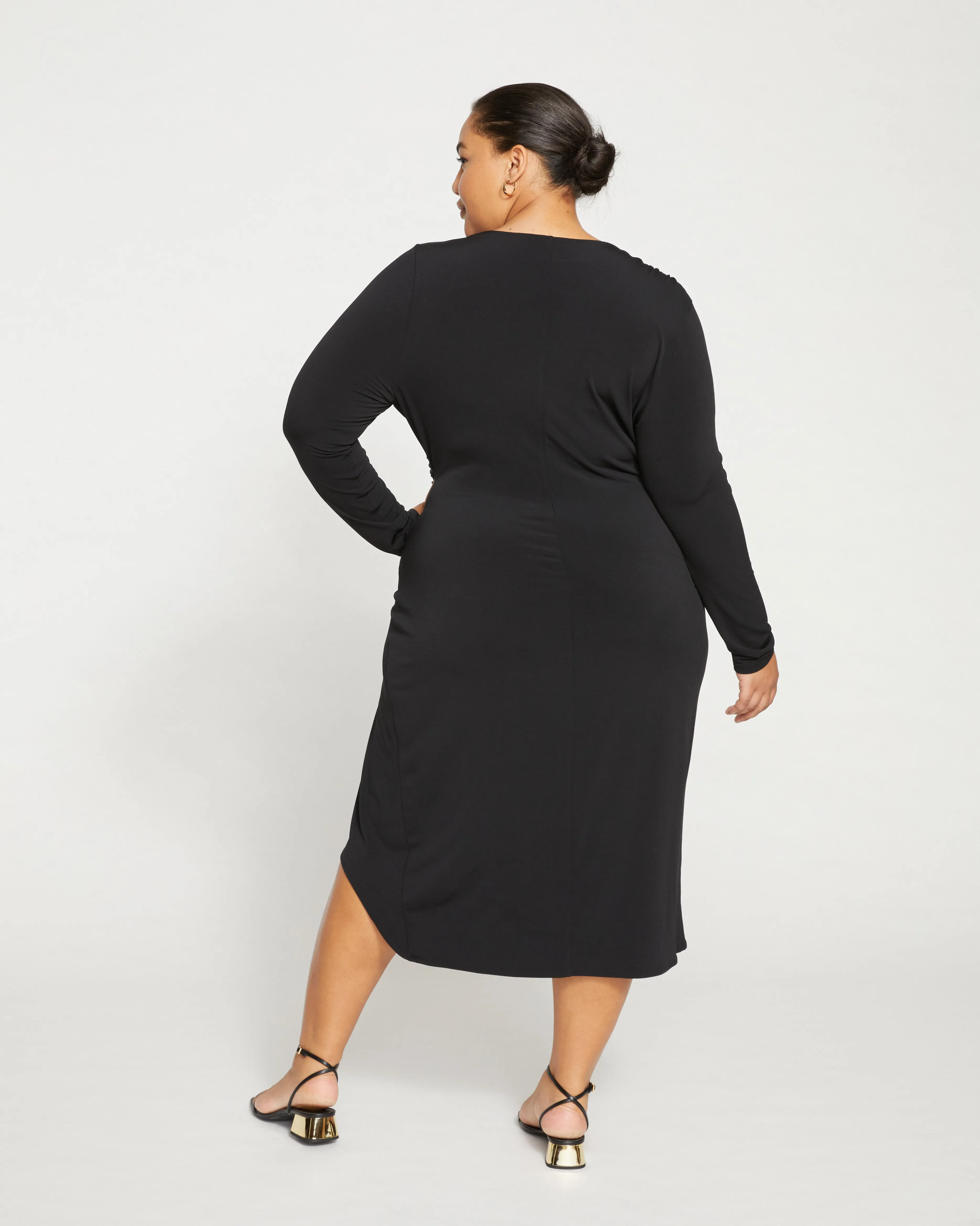 Velvety-Cool Jersey Cinched Dress - Black sold by Universal Standard product image thumbnail 4