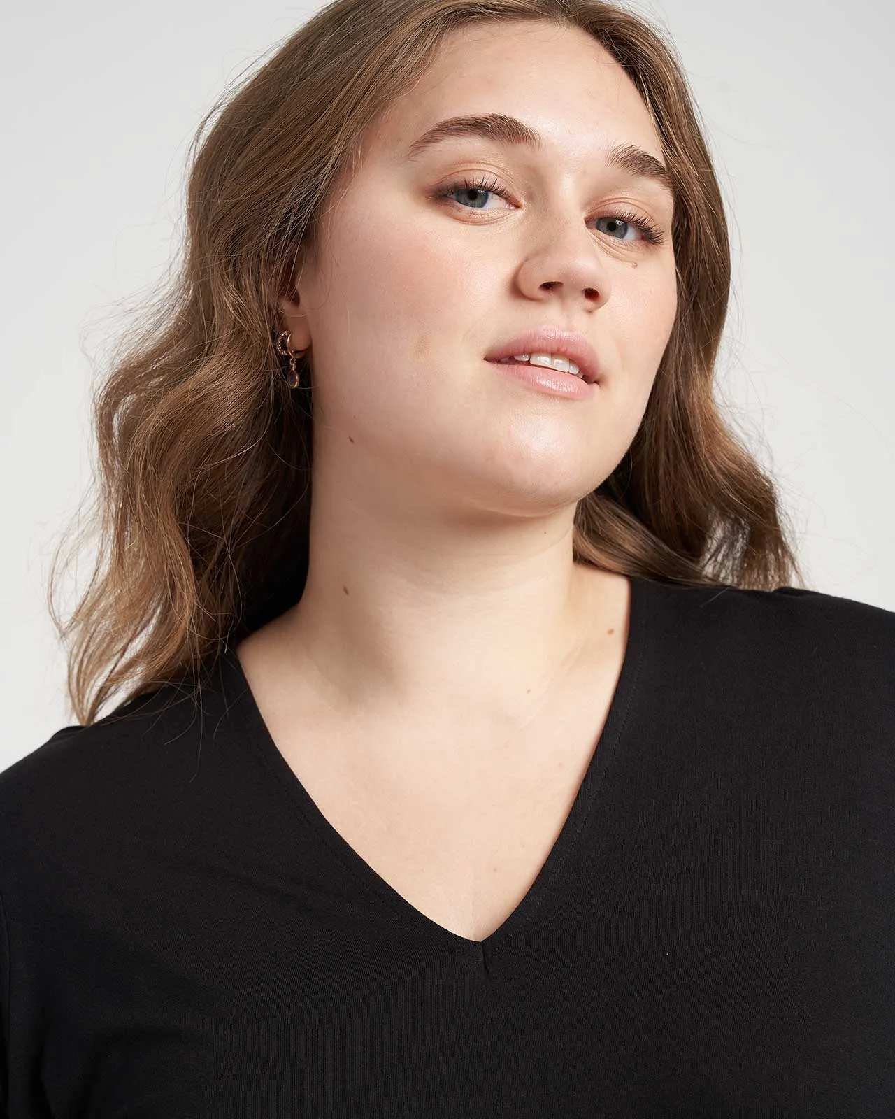 Liquid Jersey Emma V Neck Easy Tee - Black sold by Universal Standard product image thumbnail 3