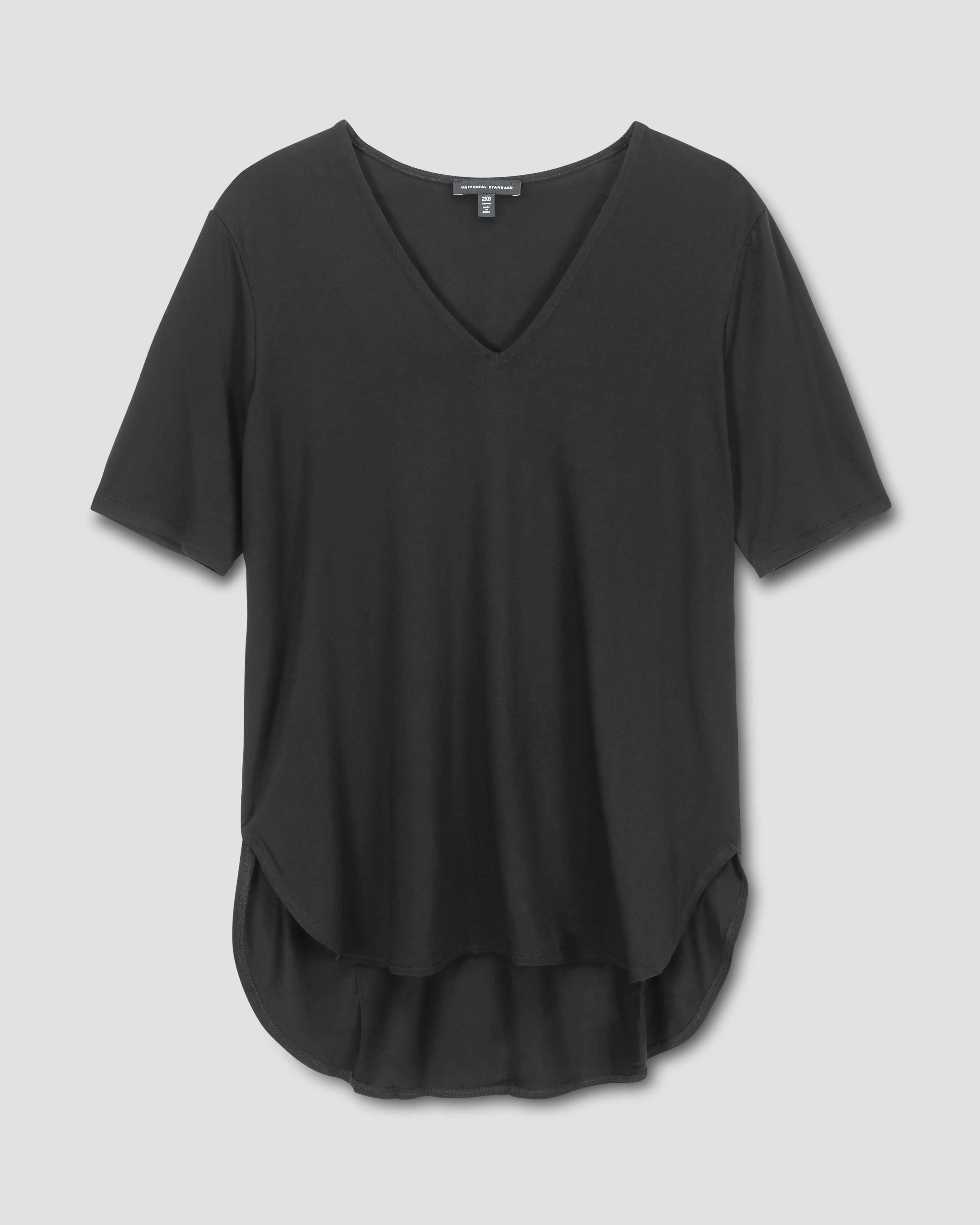 Liquid Jersey Emma V Neck Easy Tee - Black sold by Universal Standard product image thumbnail 2