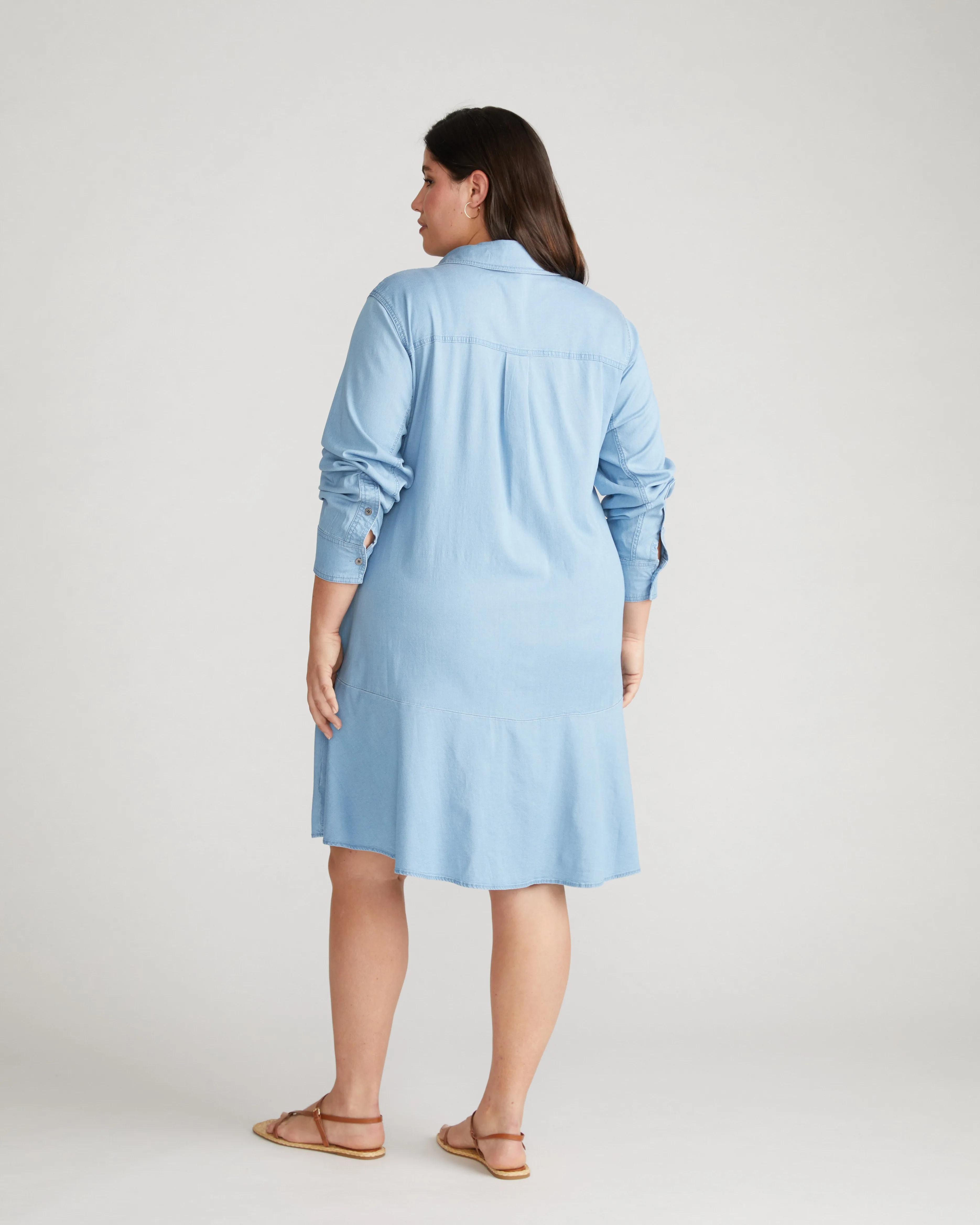 Perfect Tencel Chambray Drop Waist Shirtdress - Morning Blue sold by Universal Standard product image thumbnail 3
