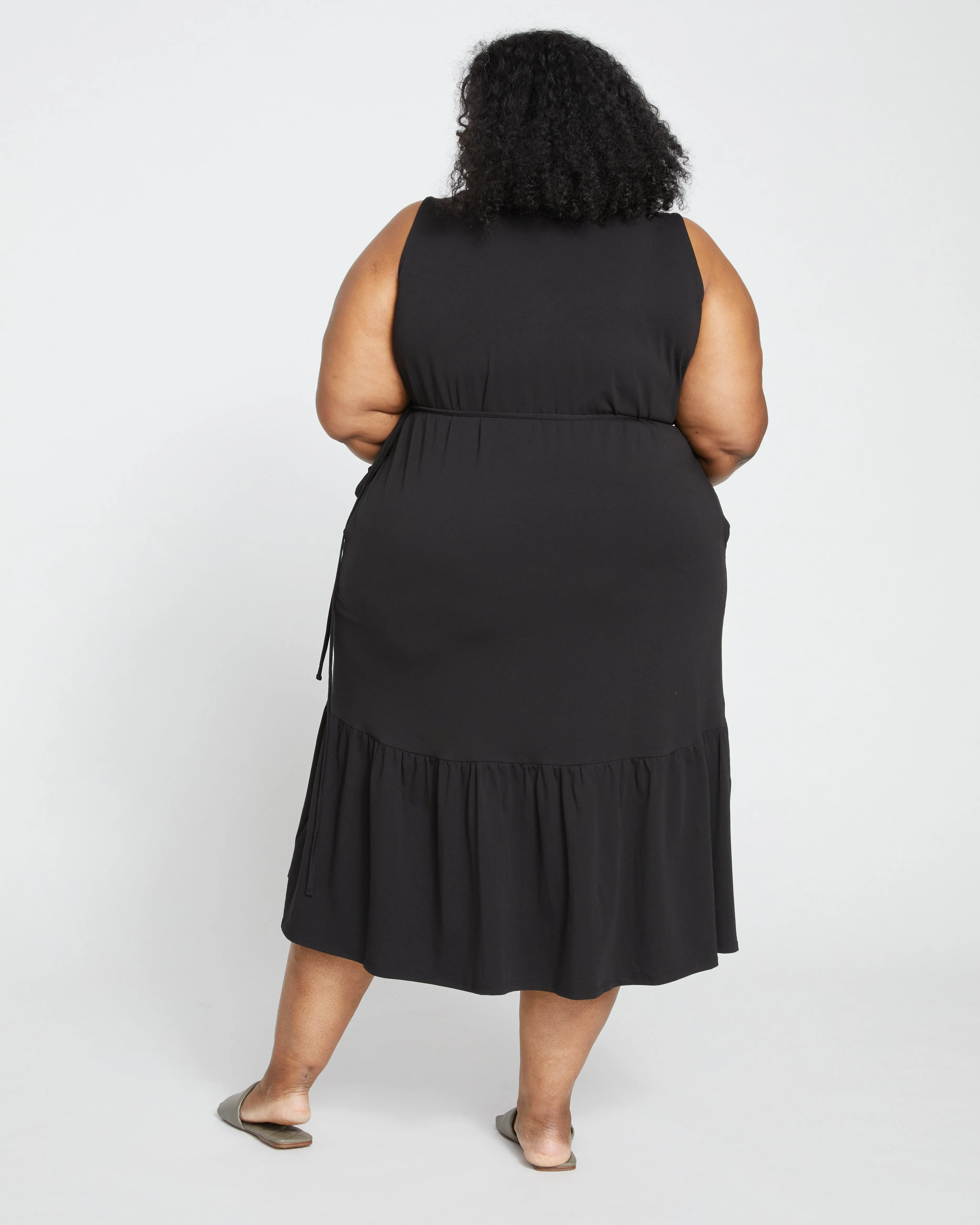 Tiered Twirl Wrap Dress - Black sold by Universal Standard product image thumbnail 4