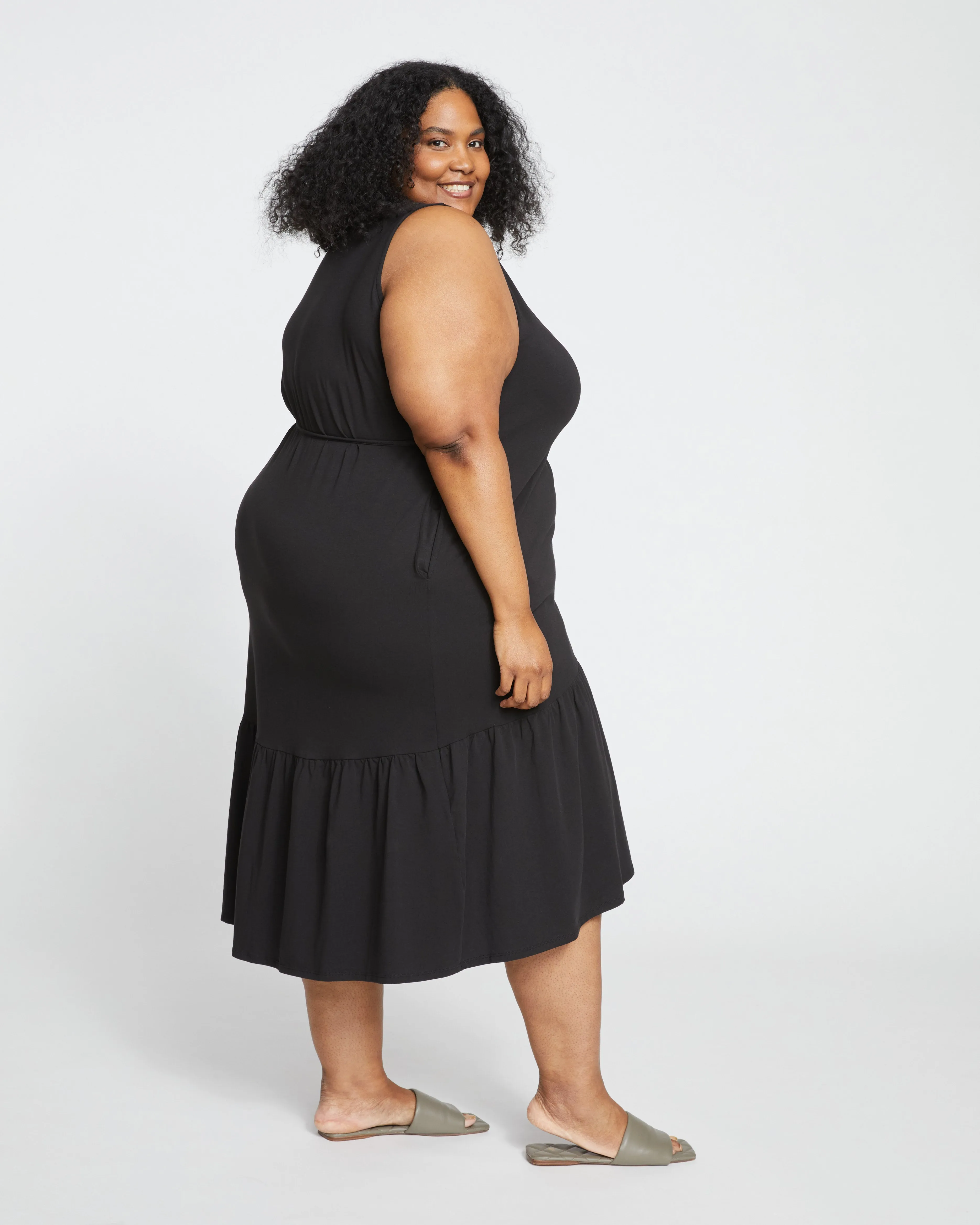 Tiered Twirl Wrap Dress - Black sold by Universal Standard product image thumbnail 3