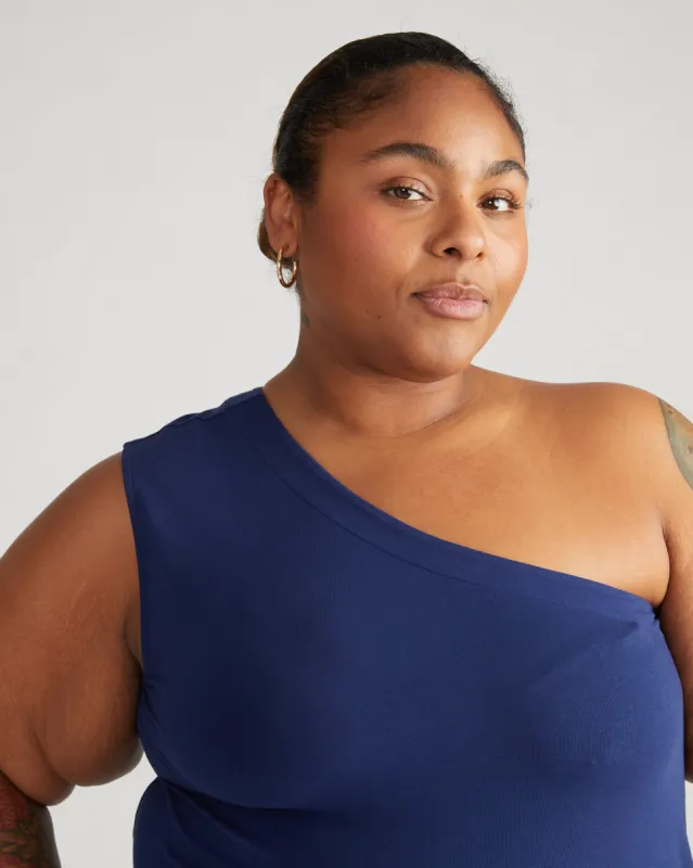 Iconic Geneva One Shoulder Dress - Cenote sold by Universal Standard