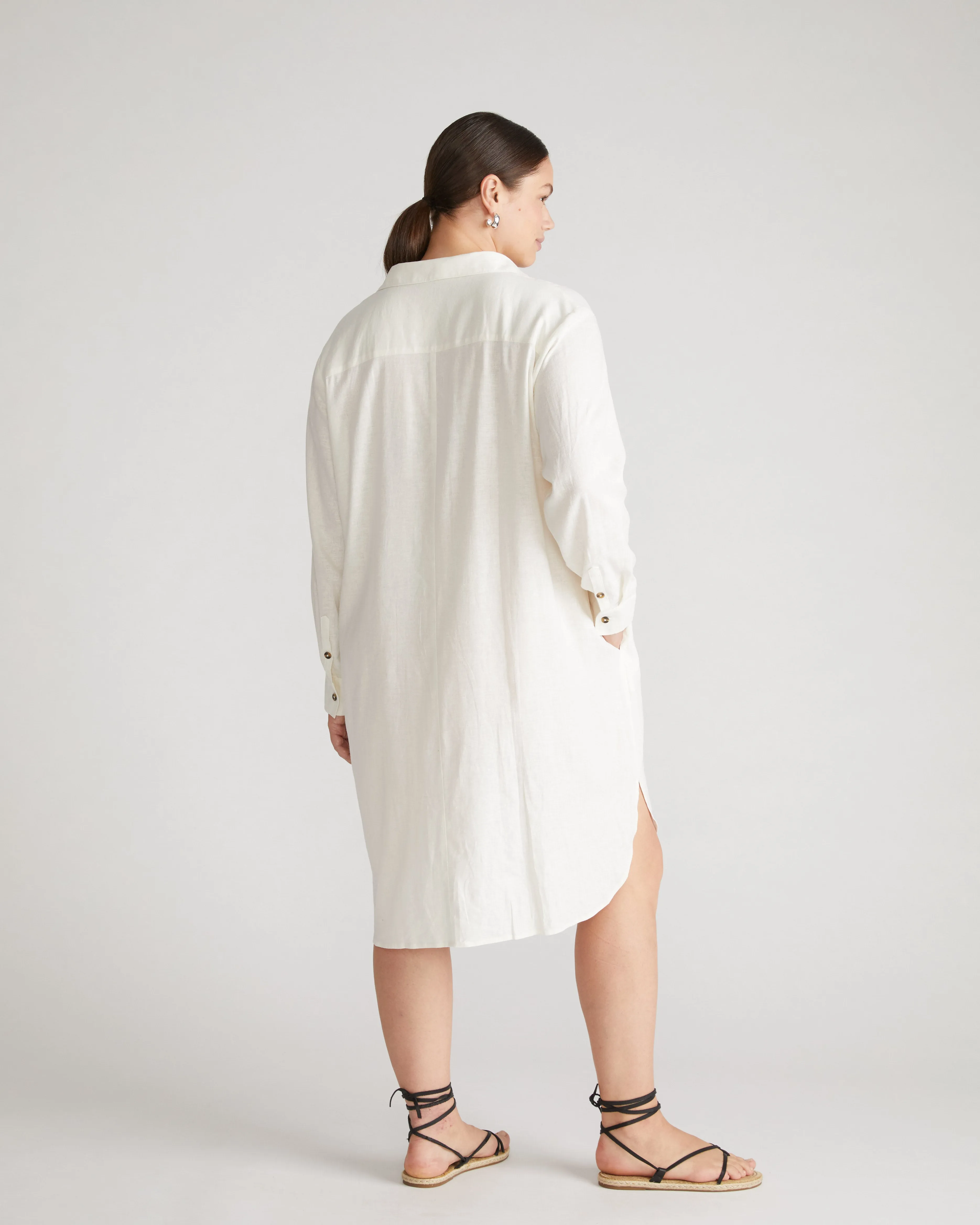 Seaside Linen Shirtdress - White sold by Universal Standard product image thumbnail 2