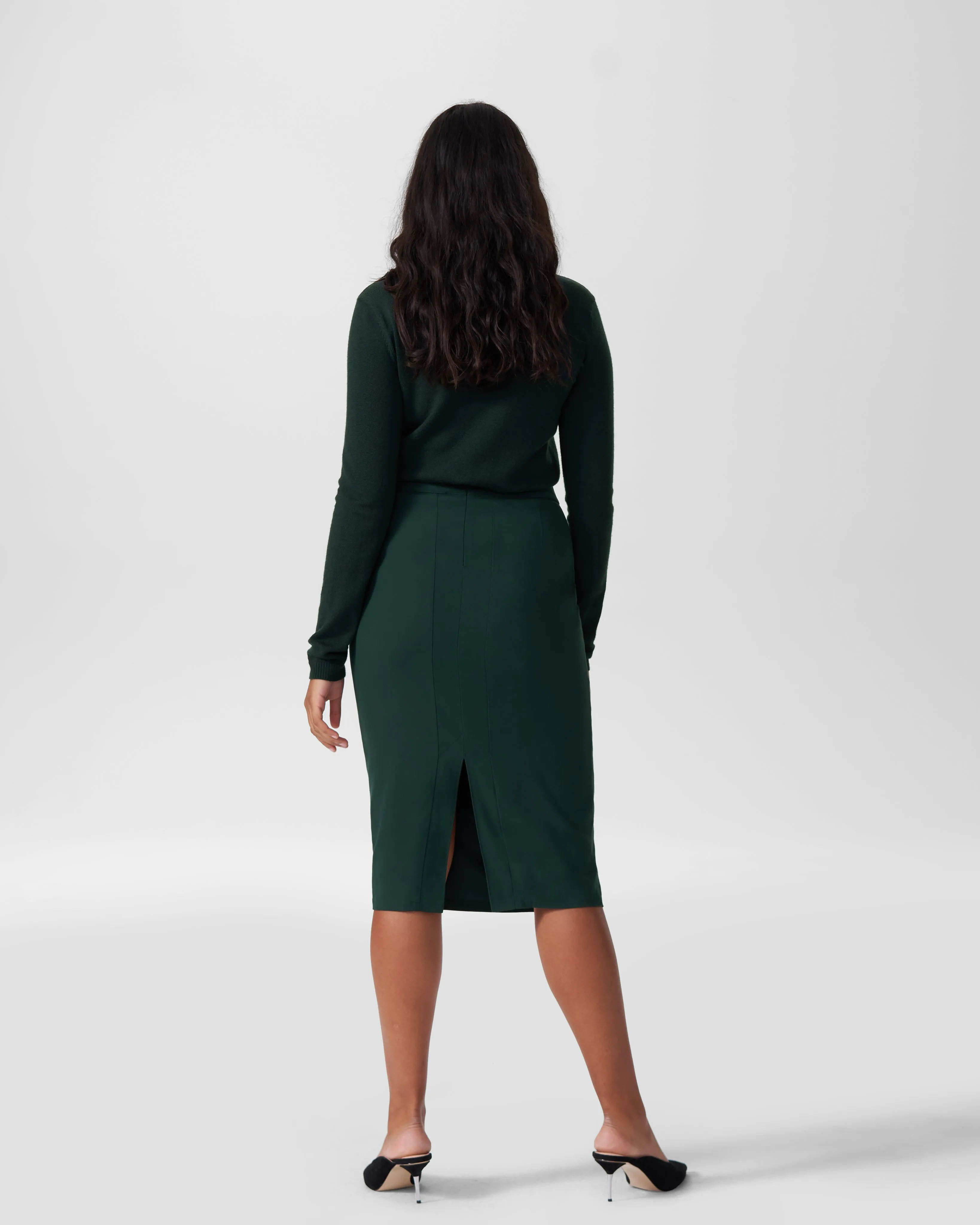 Lynn Luxe Twill Pencil Skirt - Forest Green sold by Universal Standard product image thumbnail 4