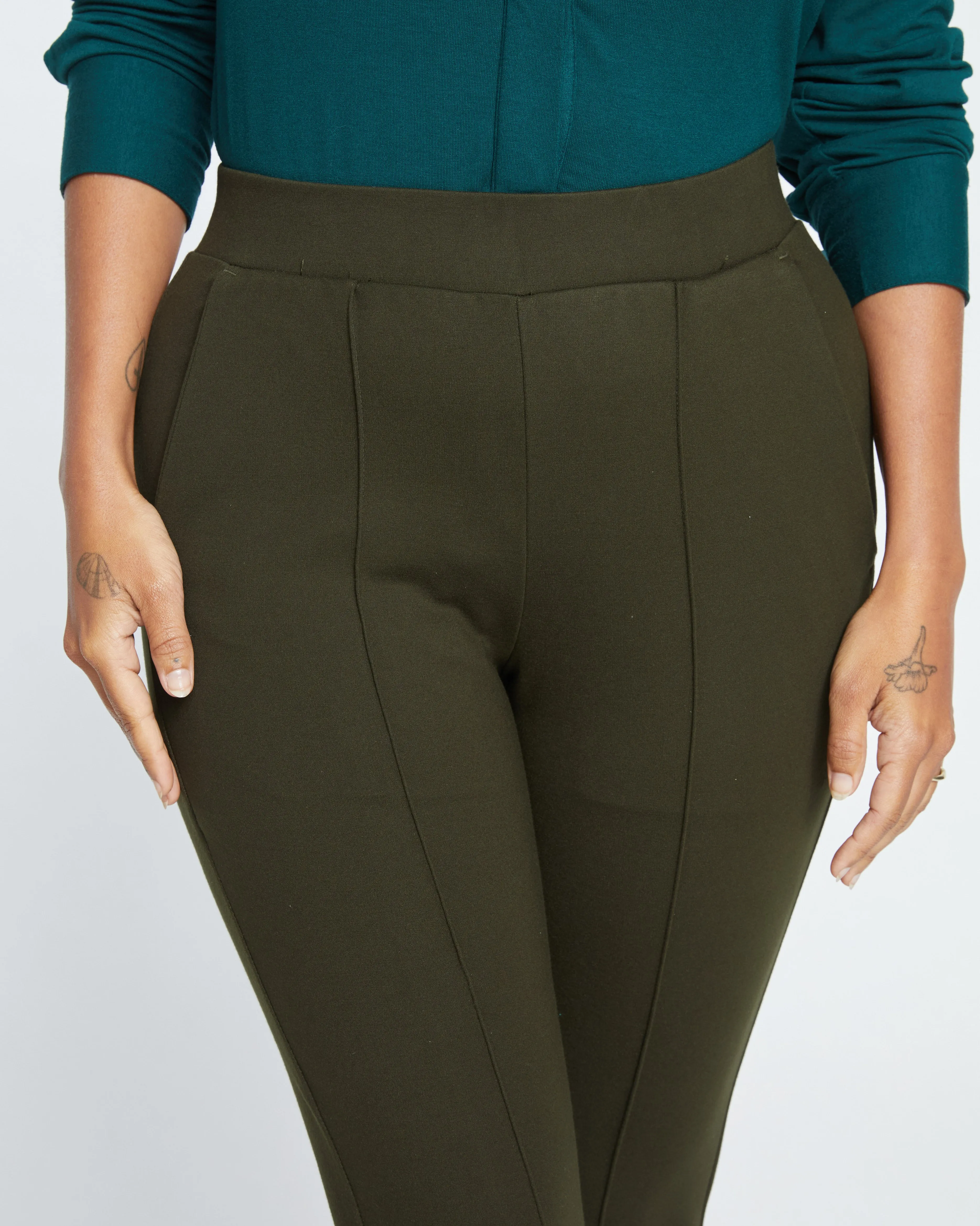 Moro Pintuck Pocket Ponte Pants - Evening Forest sold by Universal Standard product image thumbnail 2