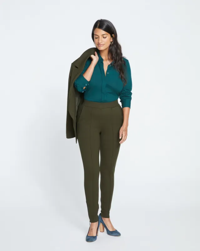 Moro Pintuck Pocket Ponte Pants - Evening Forest sold by Universal Standard