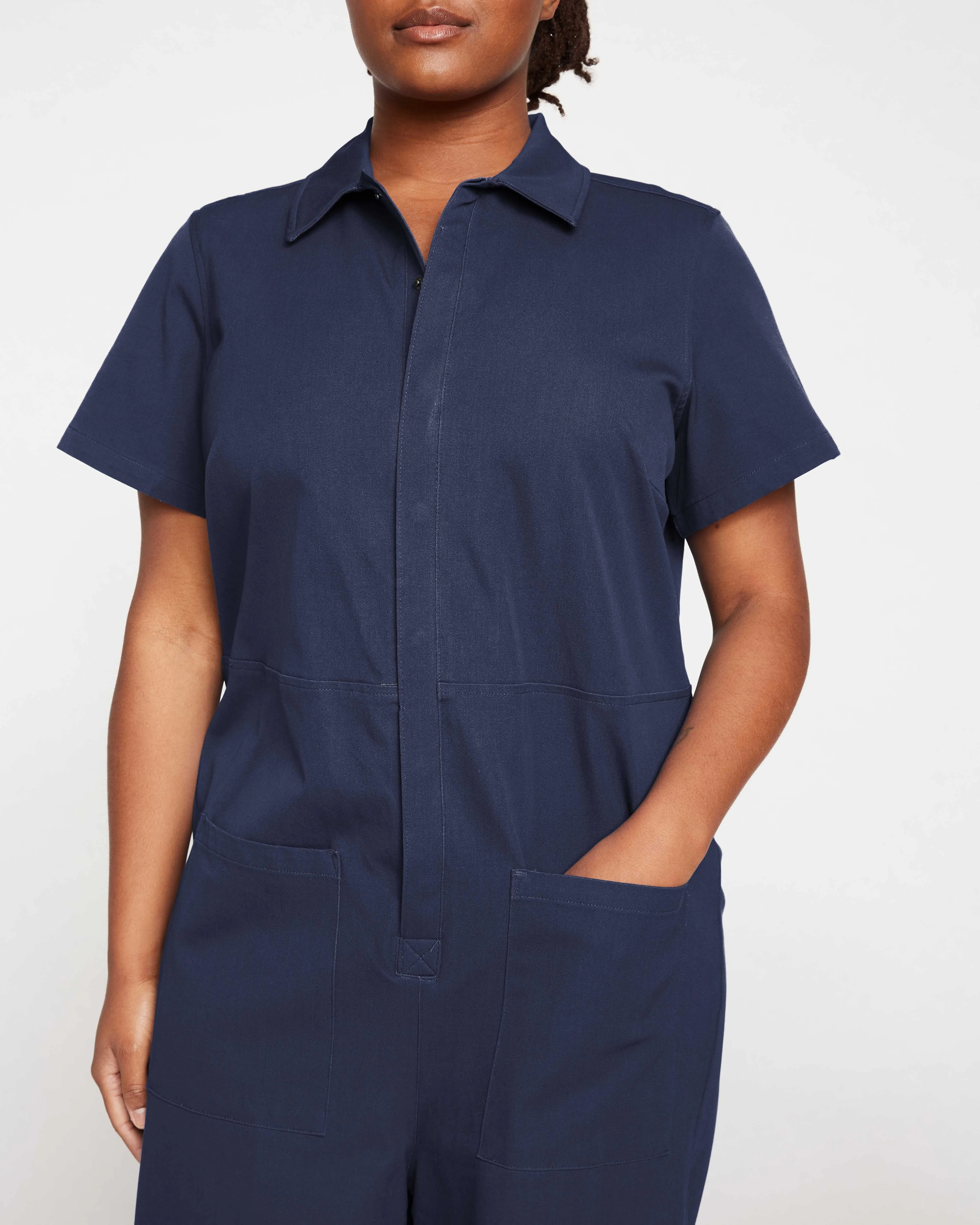 Kate Stretch Cotton Twill Jumpsuit - Navy sold by Universal Standard product image thumbnail 2