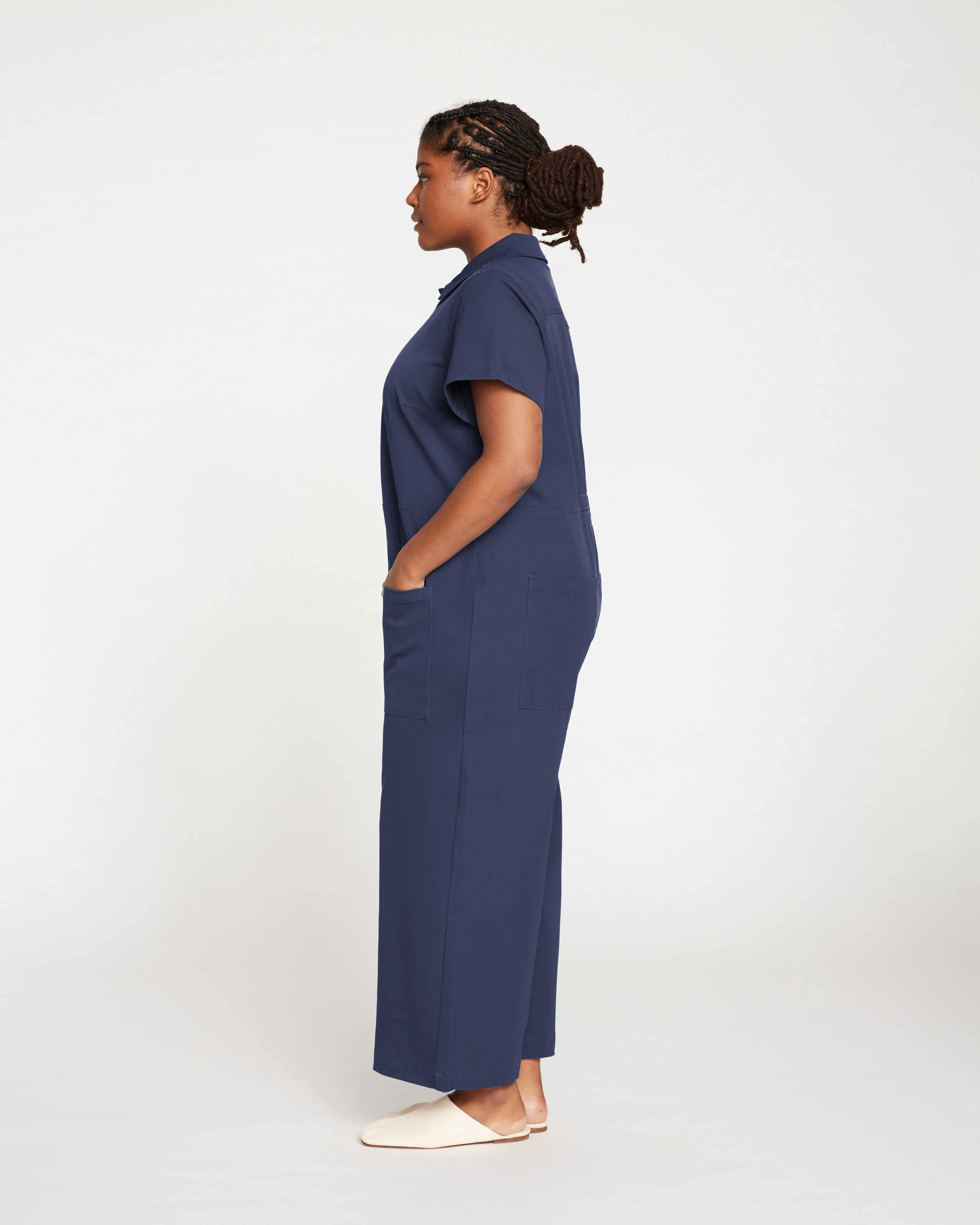 Kate Stretch Cotton Twill Jumpsuit - Navy sold by Universal Standard product image thumbnail 3