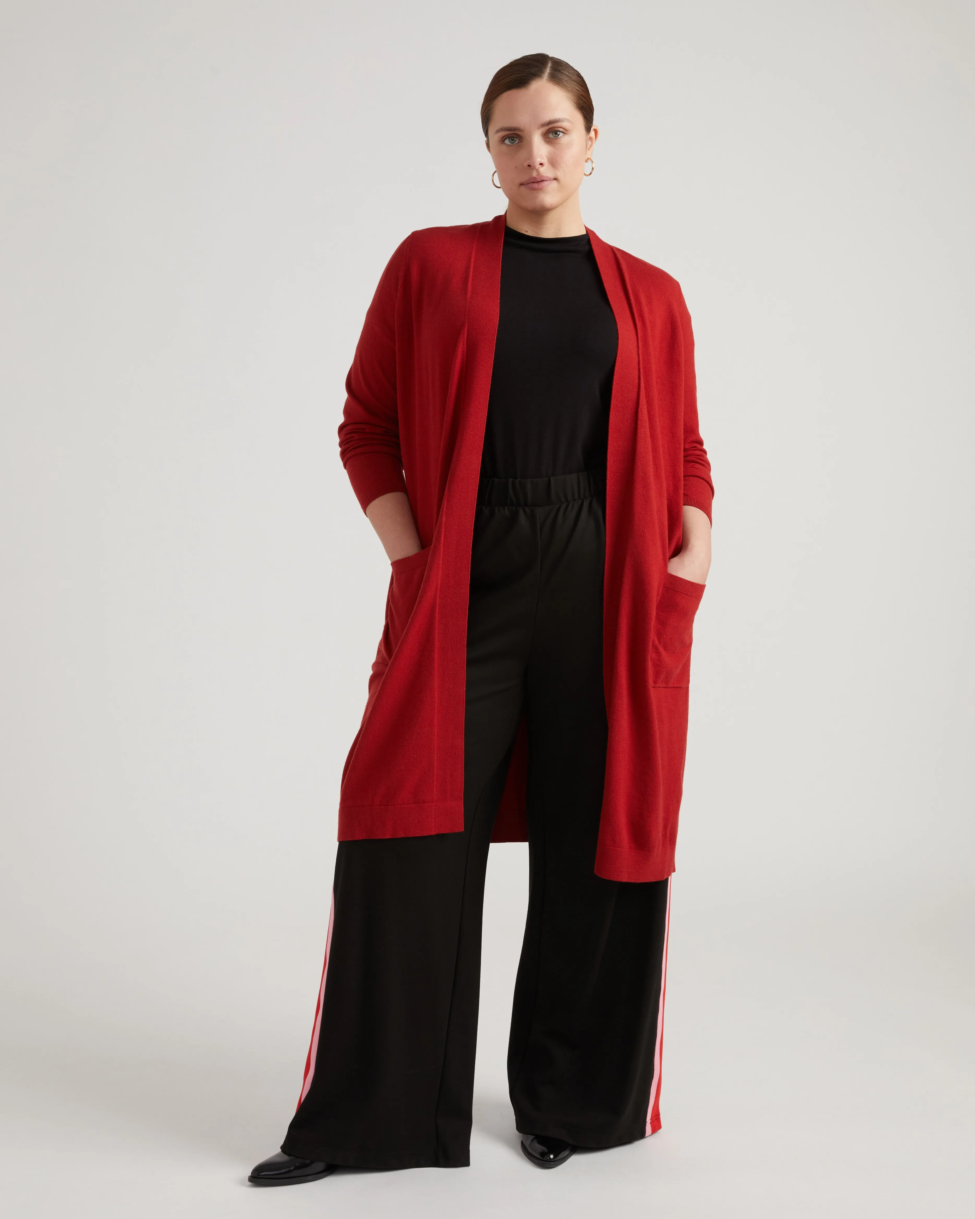 Savvy Double Knit Sweater Cardigan - Vineyard sold by Universal Standard