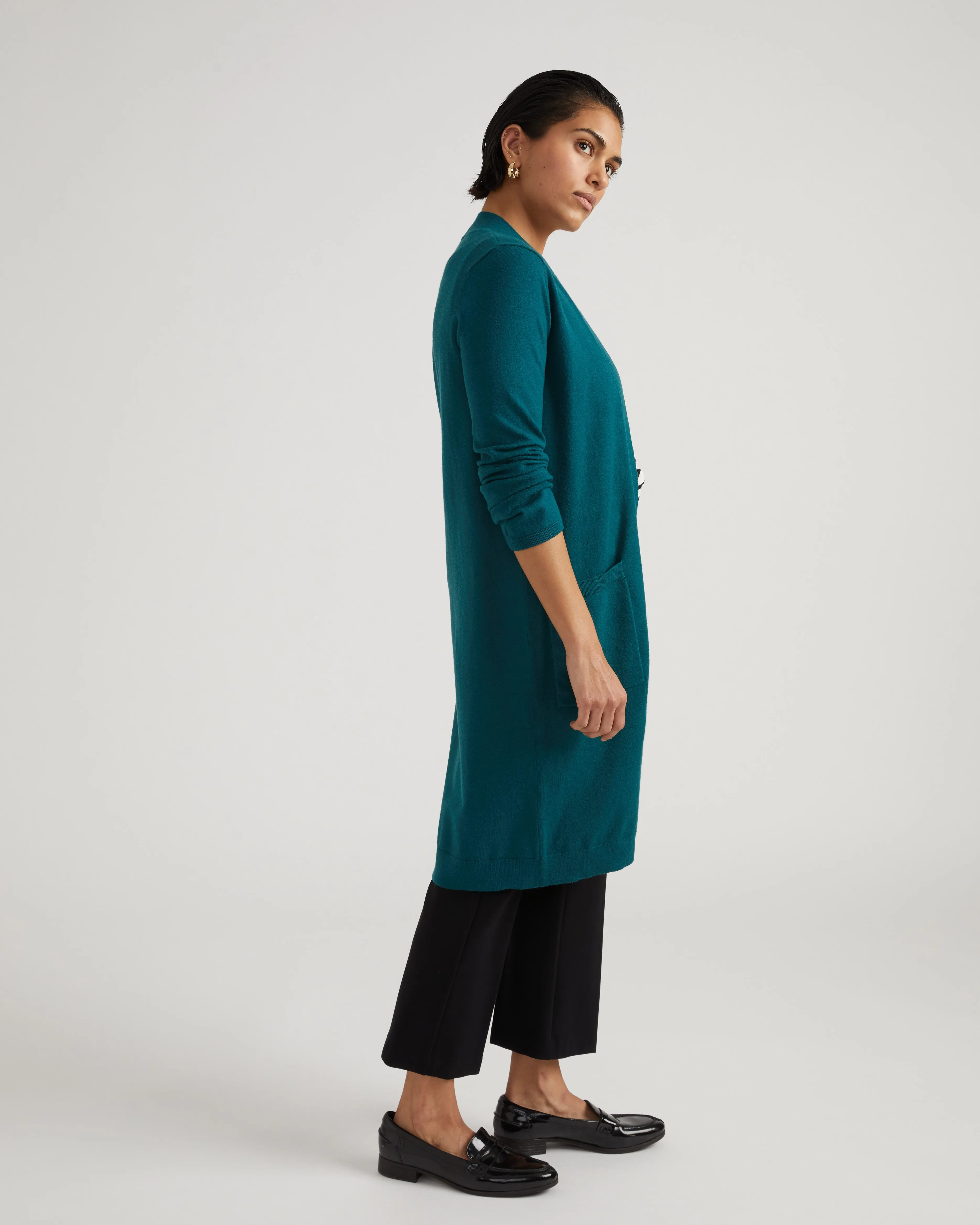 Savvy Double Knit Sweater Cardigan - Forest Green sold by Universal Standard product image thumbnail 2