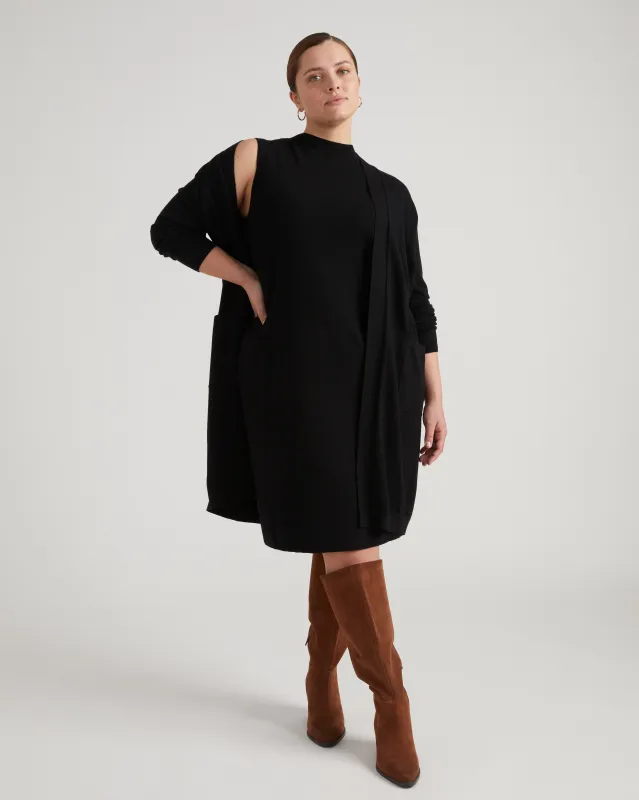 Savvy Double Knit Sweater Cardigan - Black made by Universal Standard