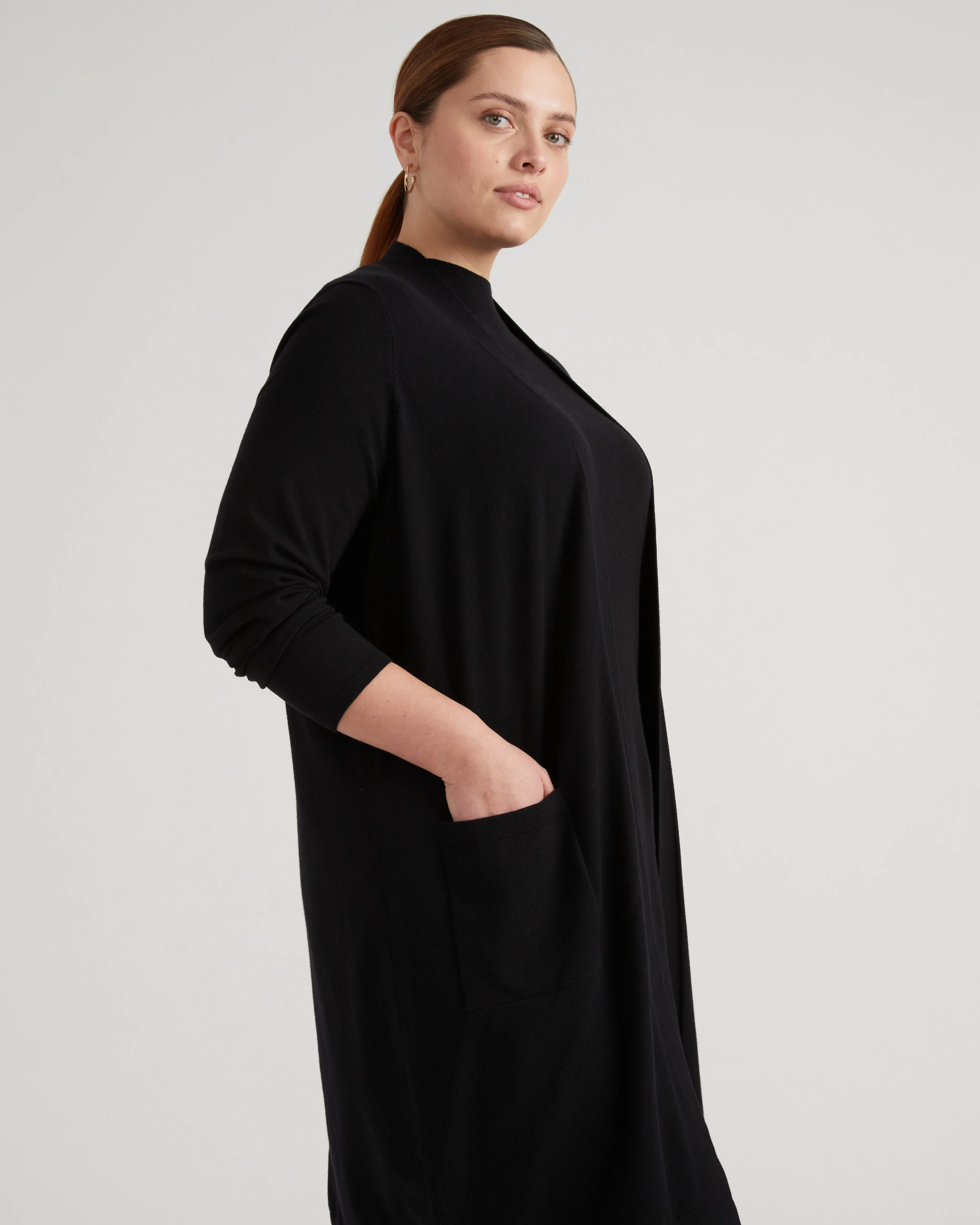 Savvy Double Knit Sweater Cardigan - Black sold by Universal Standard product image thumbnail 2