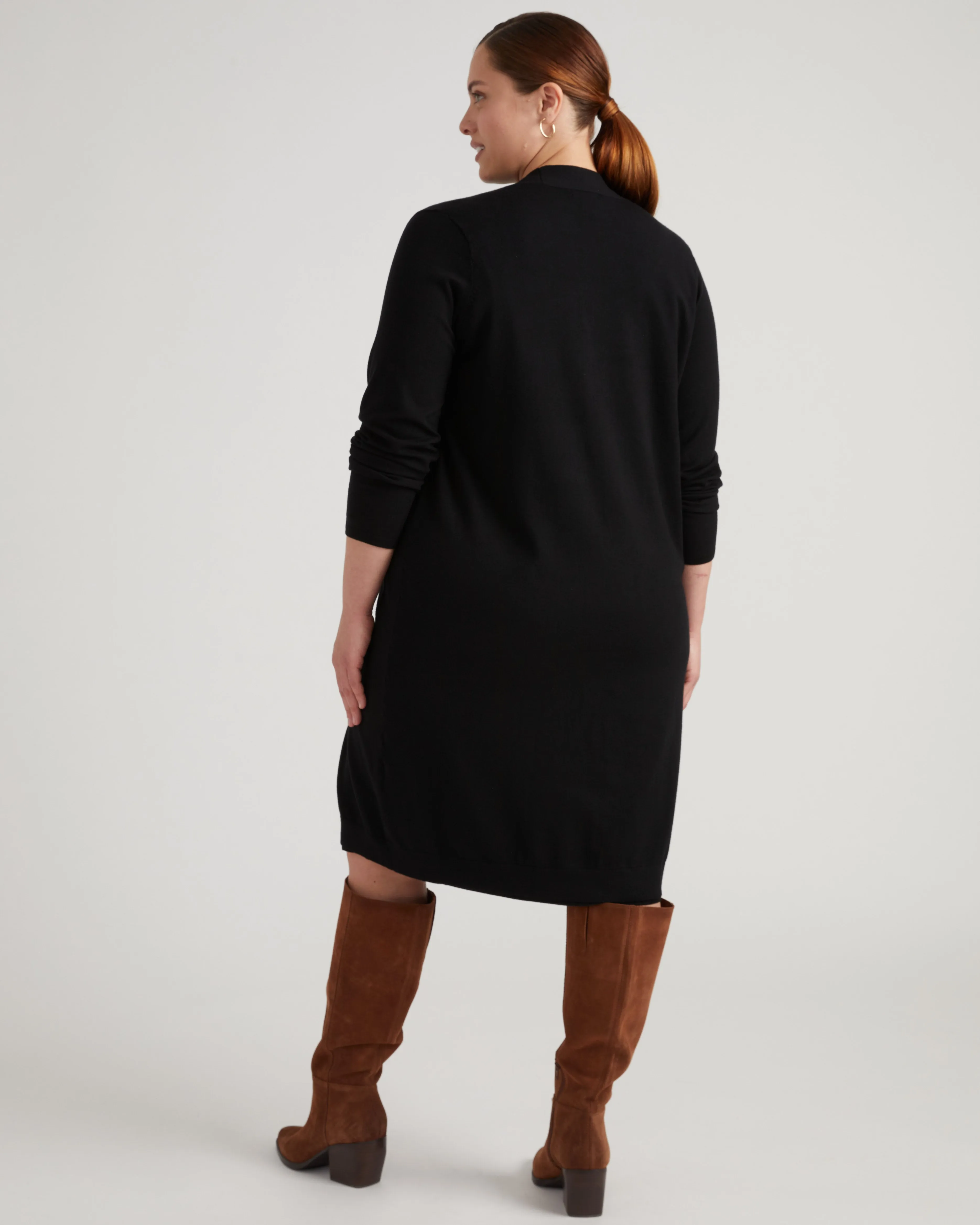 Savvy Double Knit Sweater Cardigan - Black sold by Universal Standard product image thumbnail 3