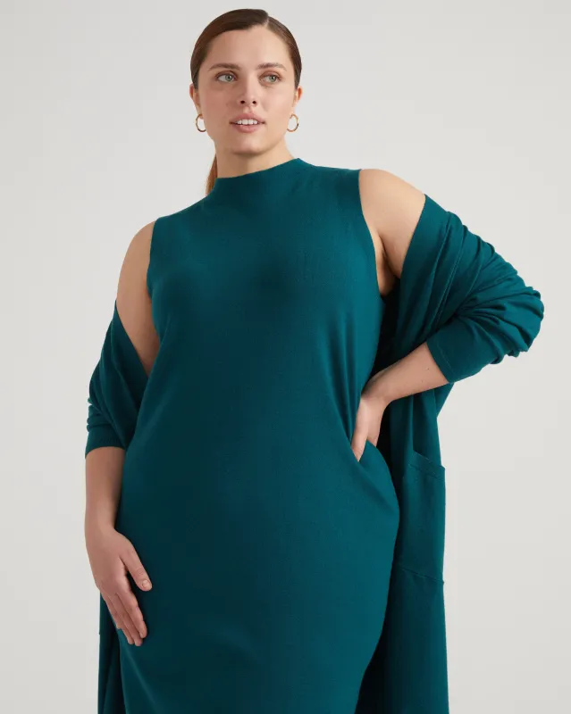 Savvy Double Knit Sweater Dress - Forest Green sold by Universal Standard