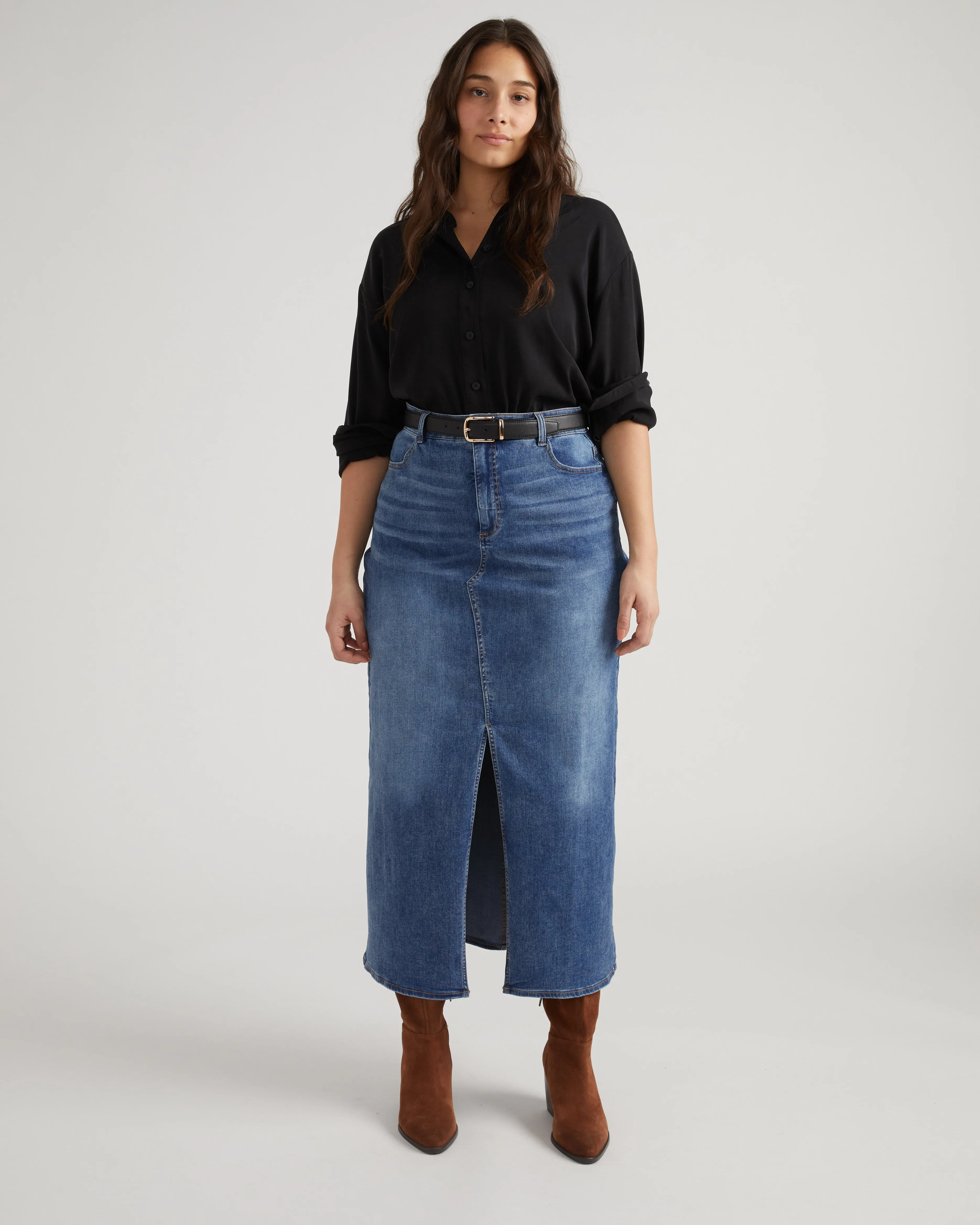 ComfortDenim Maxi Skirt - Western Blue Wash sold by Universal Standard product image thumbnail 4