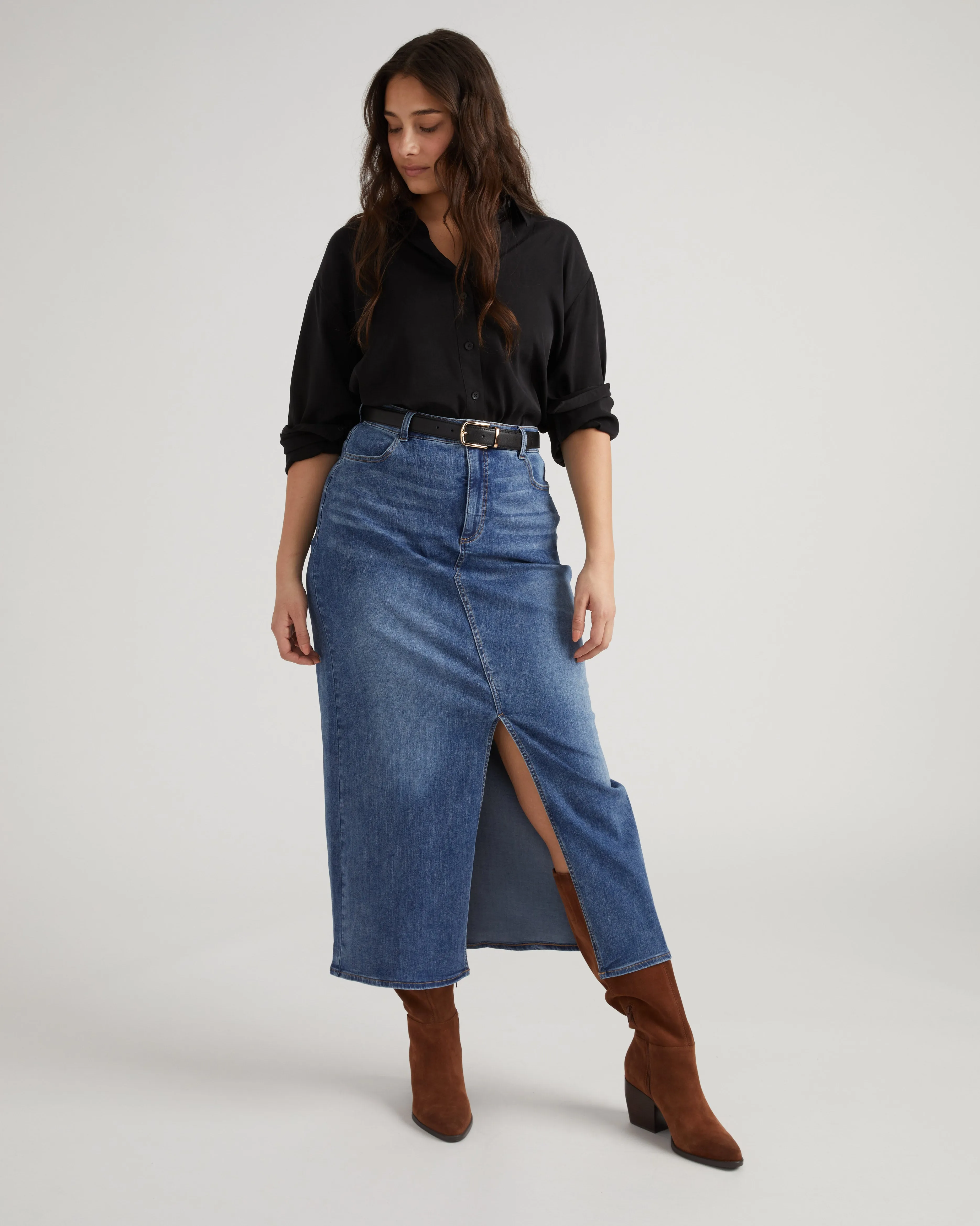 ComfortDenim Maxi Skirt - Western Blue Wash sold by Universal Standard product image thumbnail 3