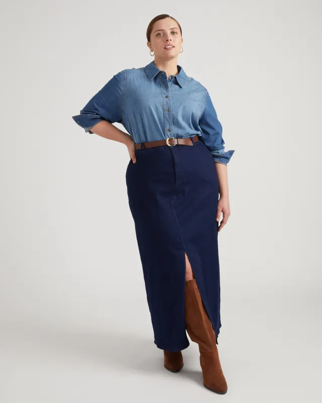 ComfortDenim Maxi Skirt - Dark Indigo sold by Universal Standard