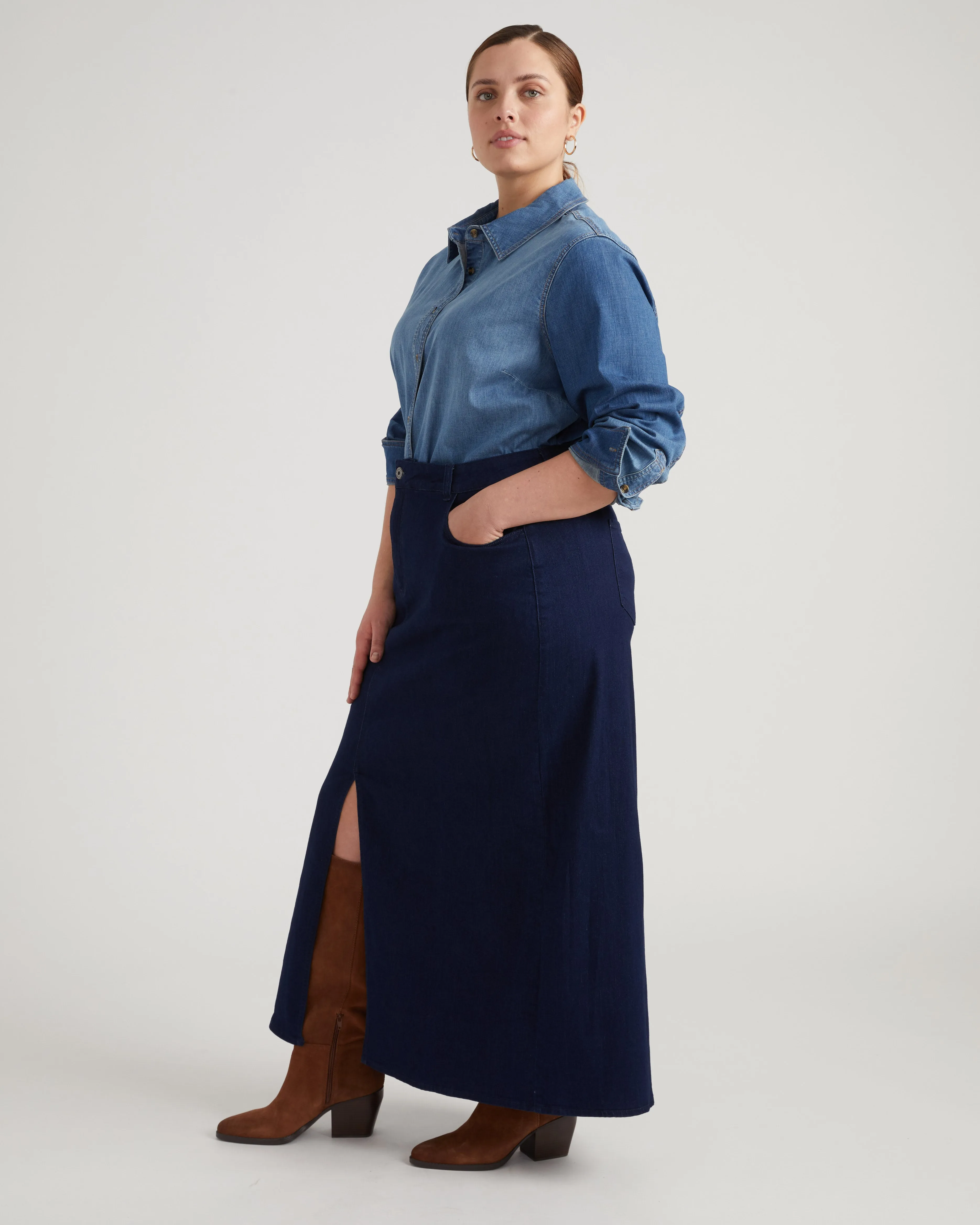 ComfortDenim Maxi Skirt - Dark Indigo sold by Universal Standard product image thumbnail 2
